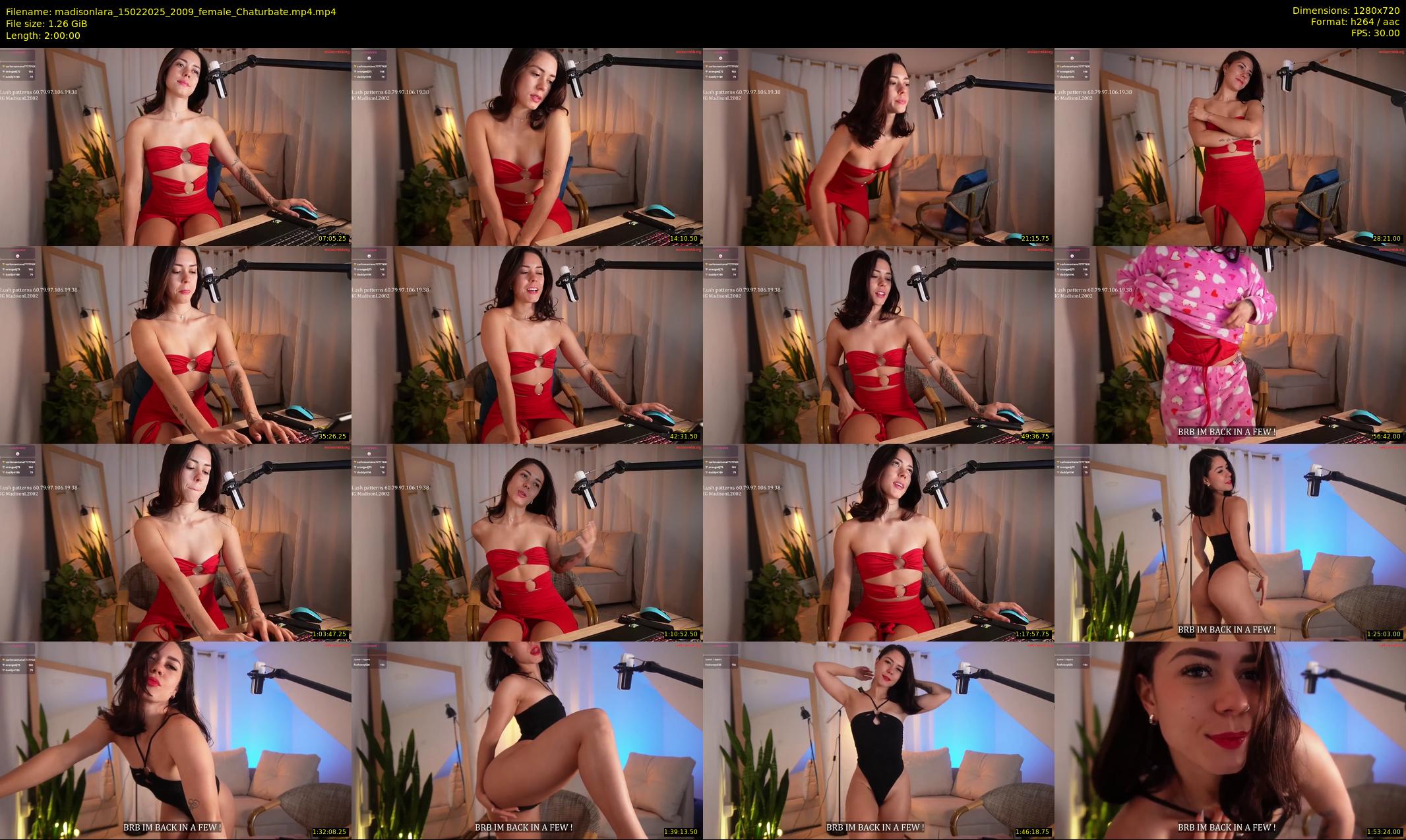 madisonlara — 120 minute Chaturbate female cam show recording, 720p, Feb 15, 2025