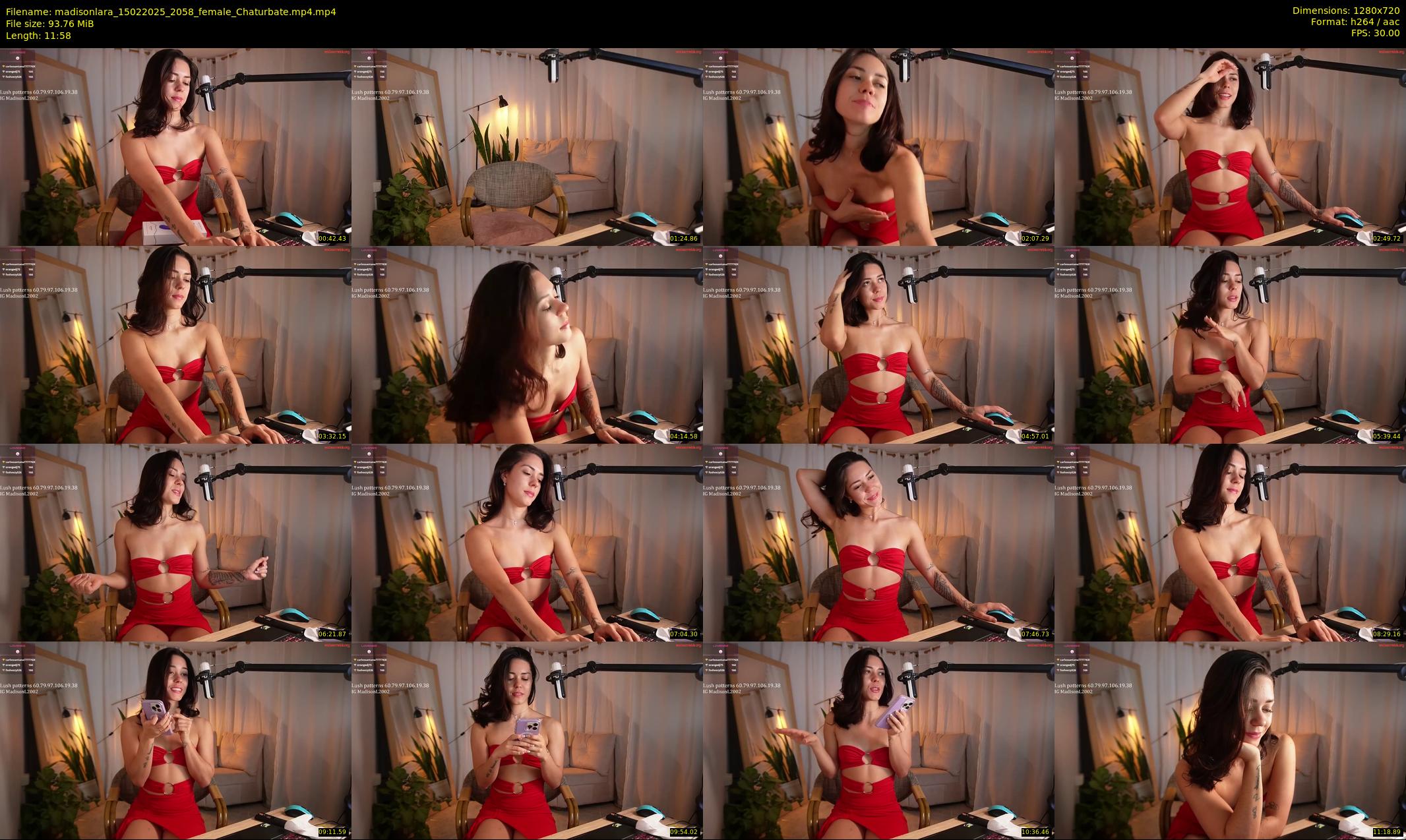 madisonlara — 12 minute Chaturbate female cam show recording, 720p, Feb 15, 2025