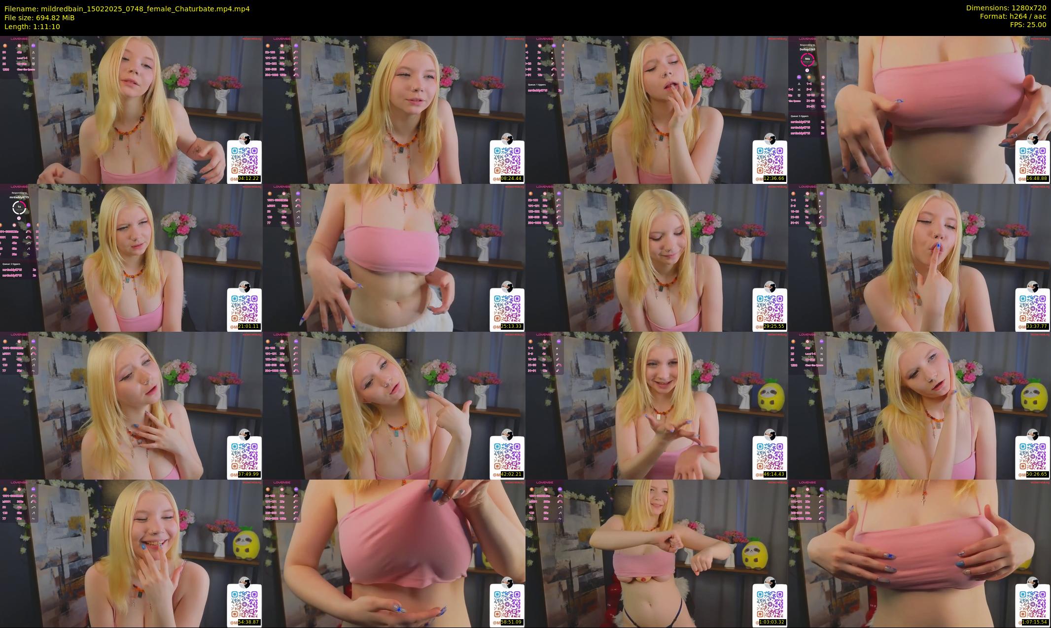 mildredbain — 72 minute Chaturbate female cam show recording, 720p, Feb 15, 2025