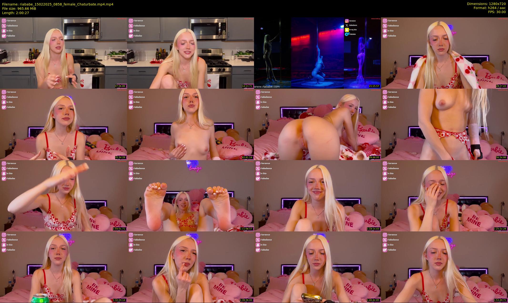 riababe — 121 minute Chaturbate female cam show recording, 720p, Feb 15, 2025