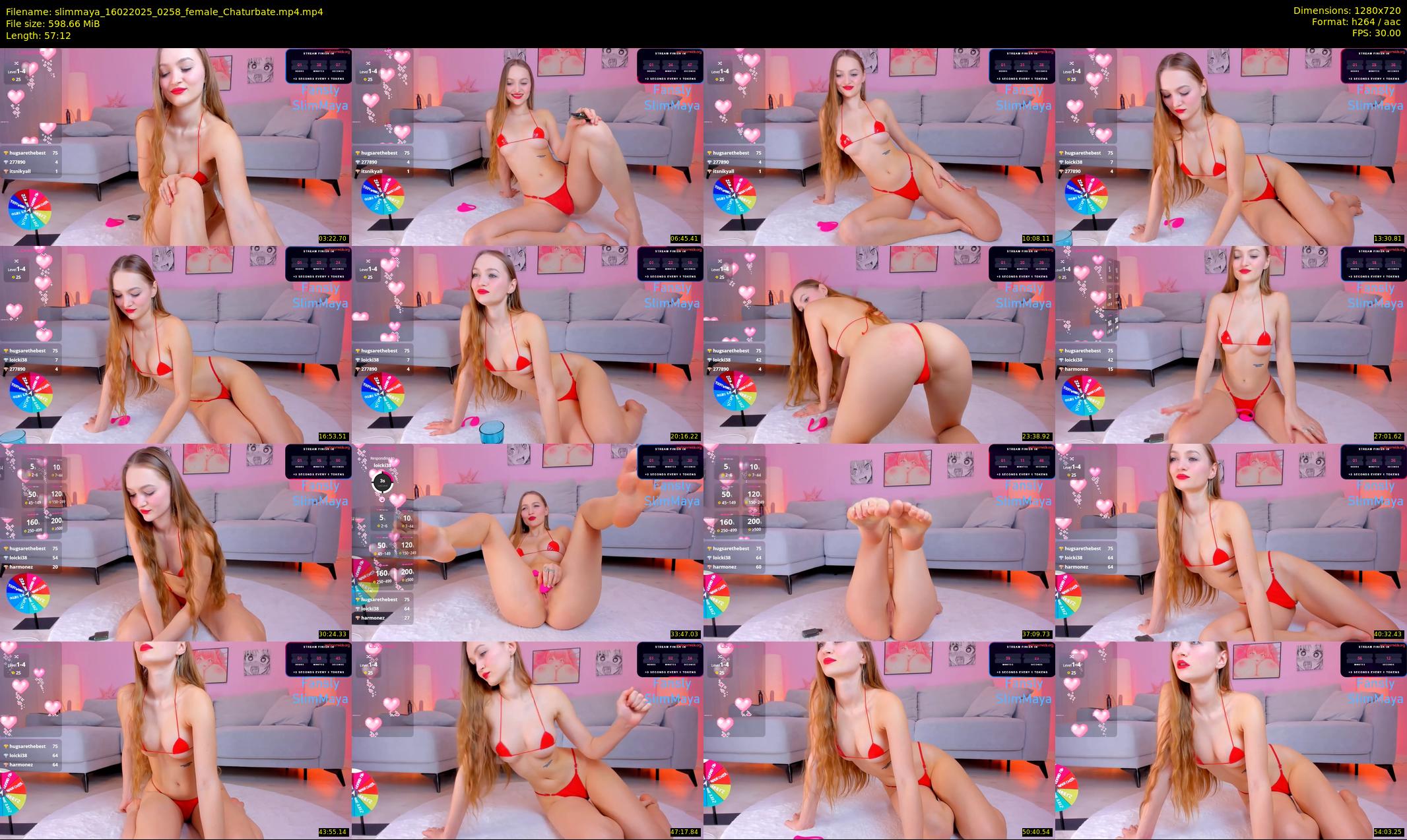 slimmaya — 58 minute Chaturbate female cam show recording, 720p, Feb 16, 2025
