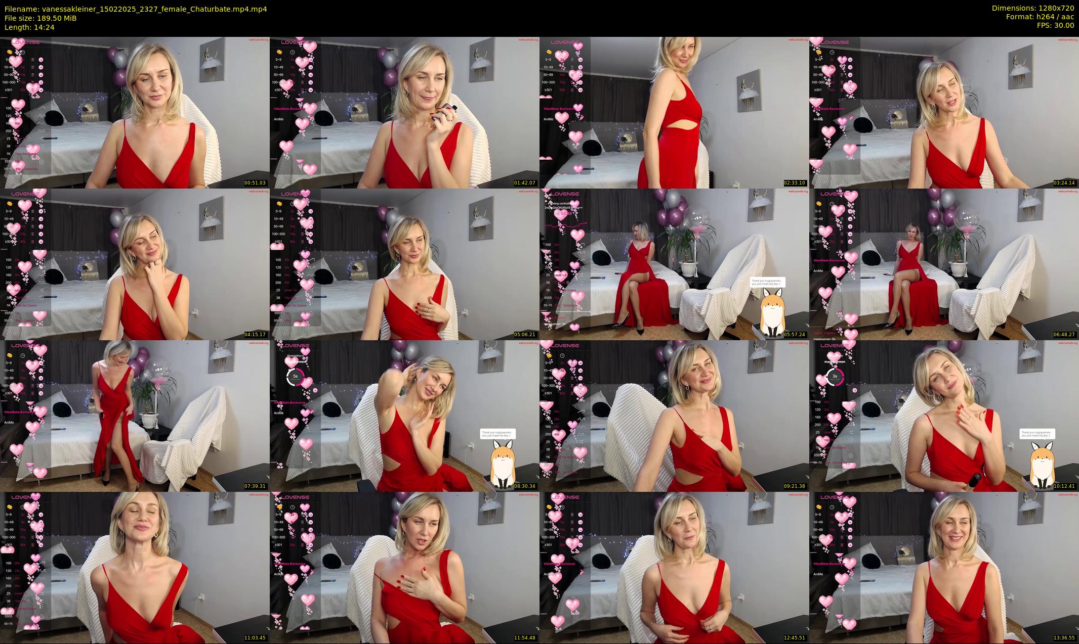 vanessakleiner — 15 minute Chaturbate female cam show recording, 720p, Feb 15, 2025