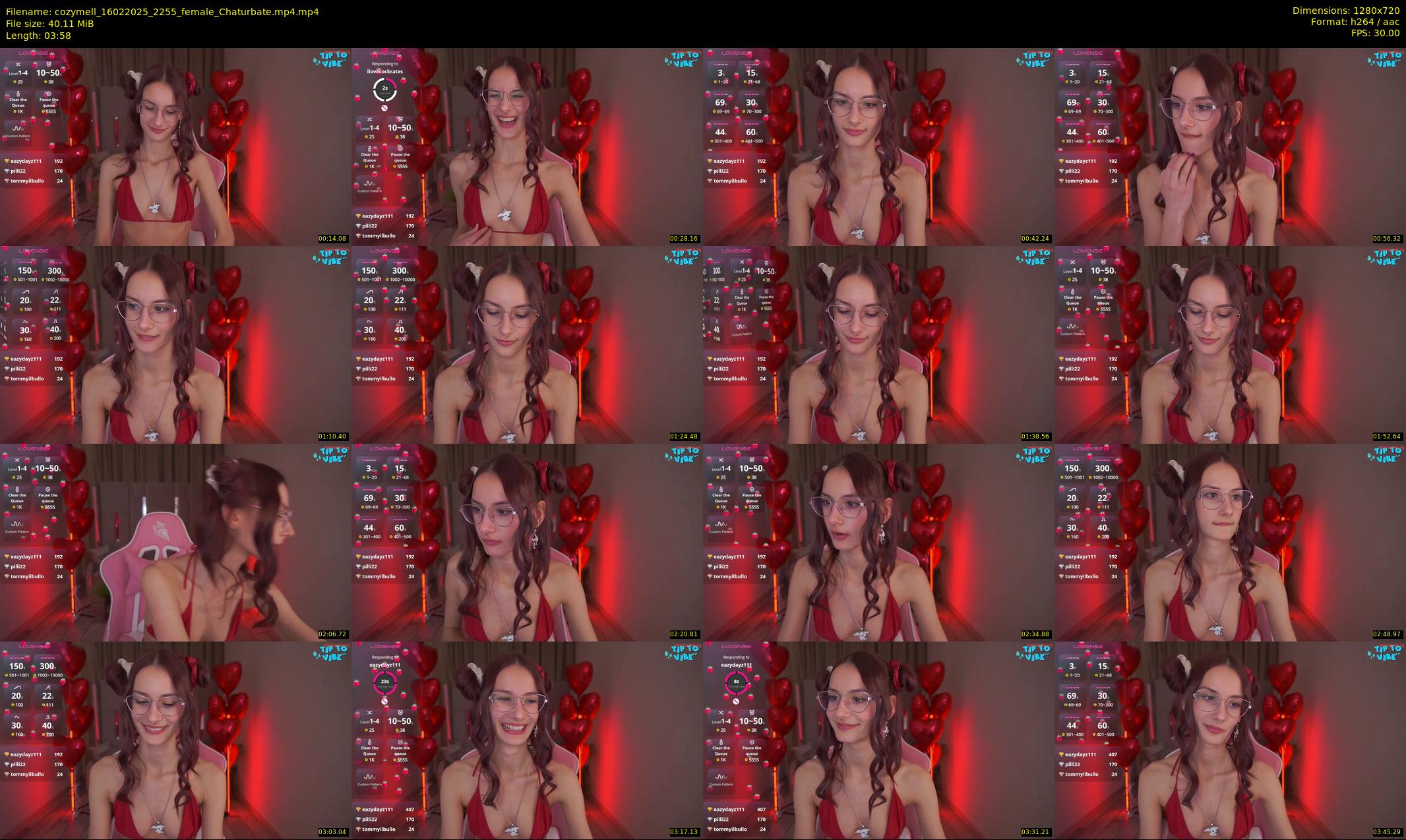 cozymell — 4 minute Chaturbate female cam show recording, 720p, Feb 16, 2025