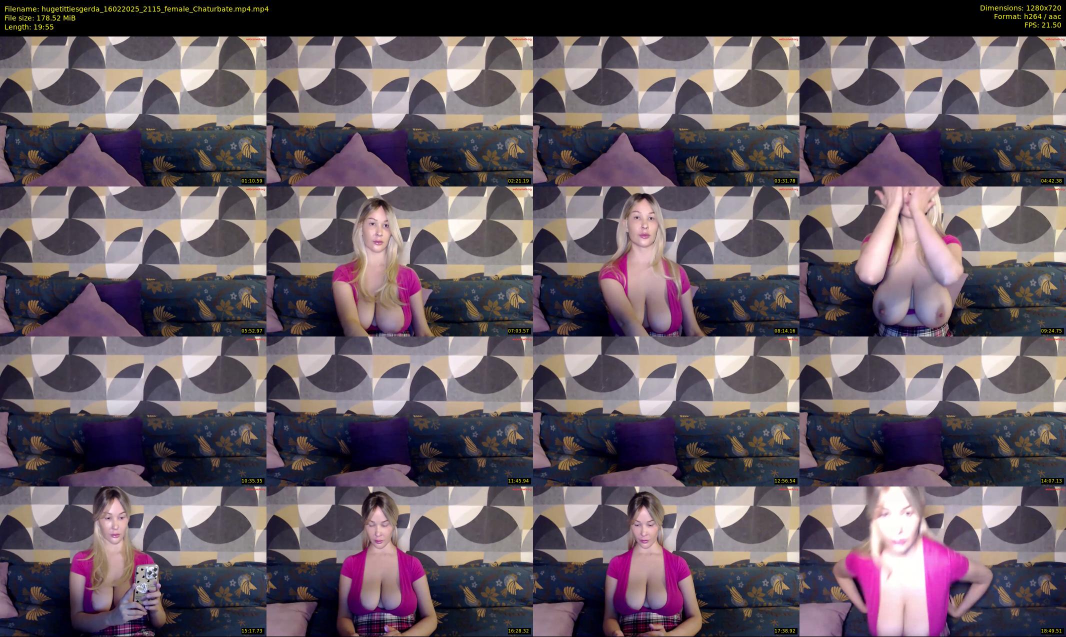 hugetittiesgerda — 20 minute Chaturbate female cam show recording, 720p, Feb 16, 2025