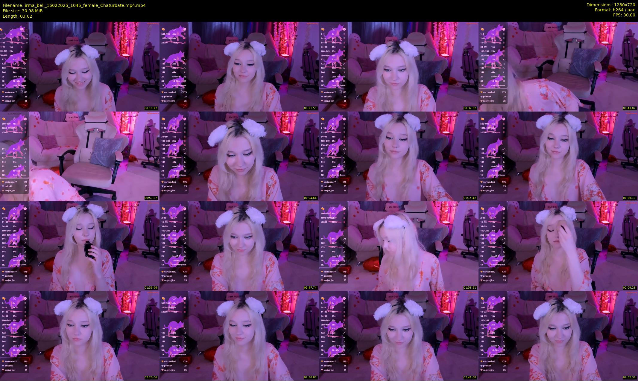 irma_bell — 4 minute Chaturbate female cam show recording, 720p, Feb 16, 2025