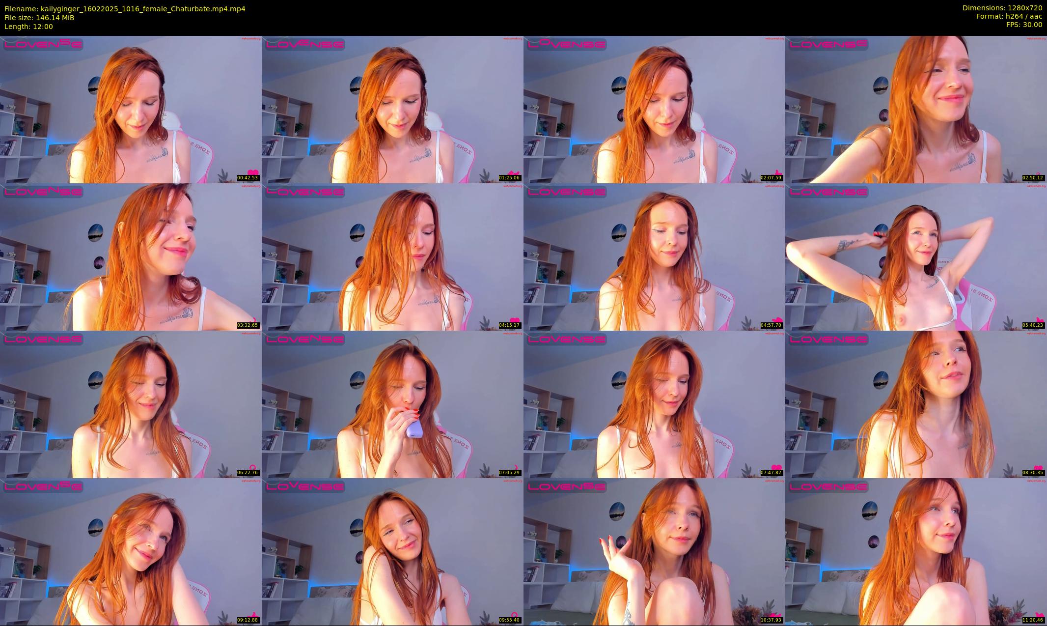 kailyginger — 12 minute Chaturbate female cam show recording, 720p, Feb 16, 2025