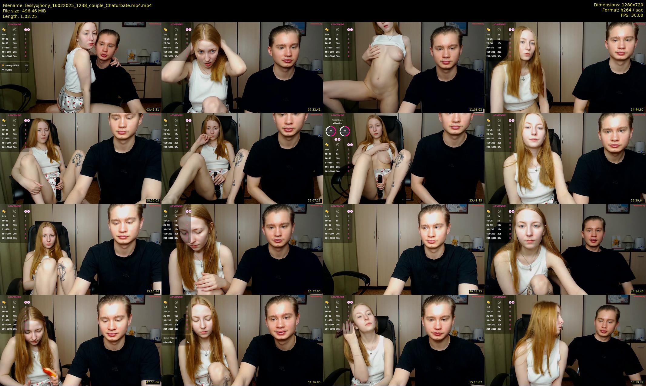 lessyxjhony — 63 minute Chaturbate couple cam show recording, 720p, Feb 16, 2025