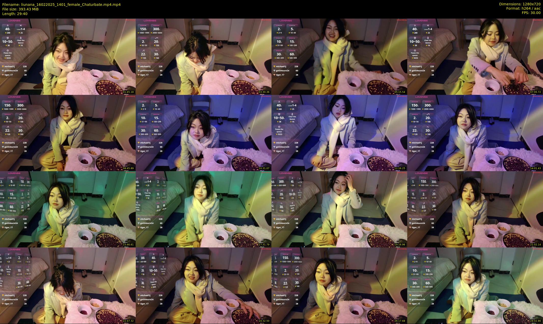 liunana — 30 minute Chaturbate female cam show recording, 720p, Feb 16, 2025