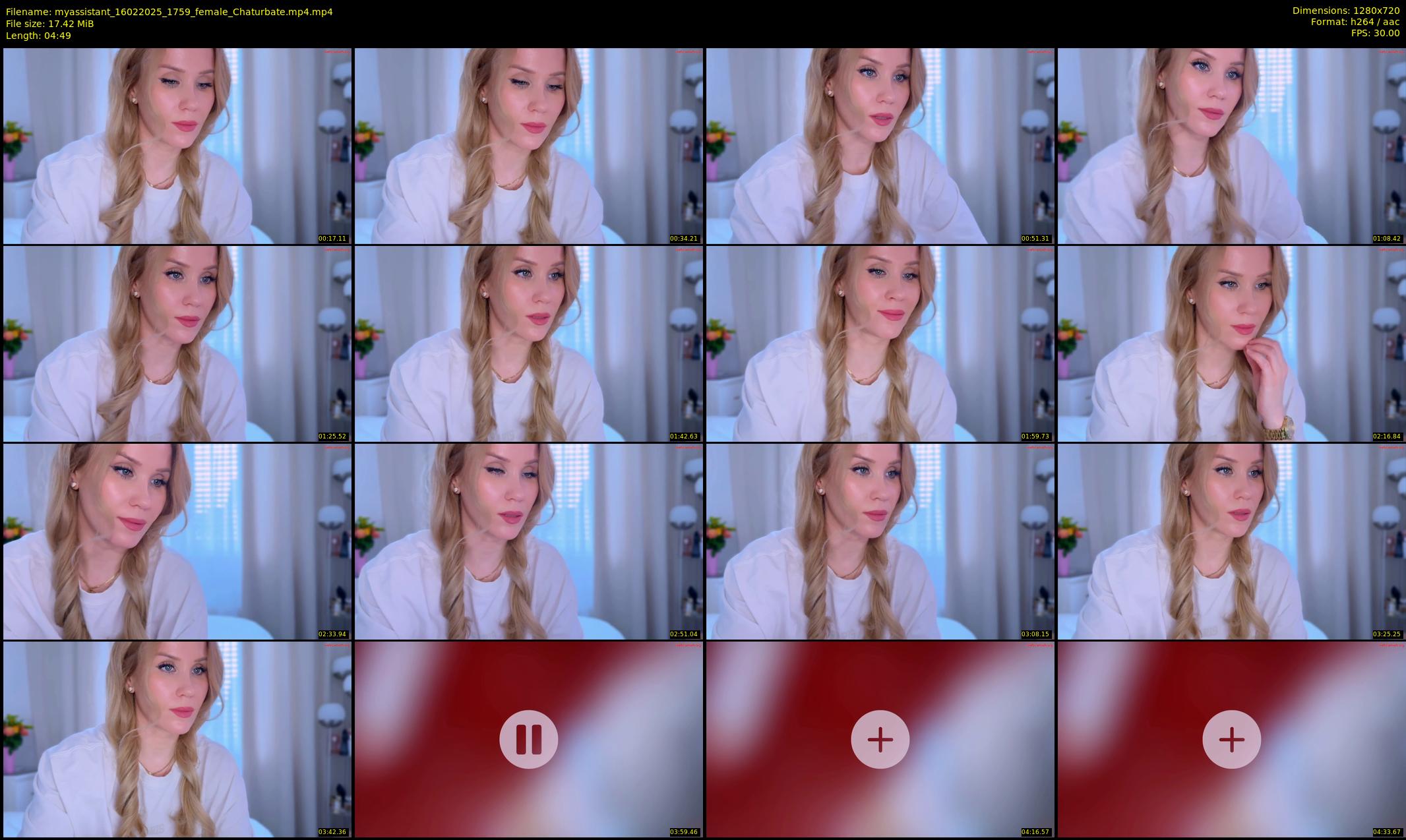 myassistant — 5 minute Chaturbate female cam show recording, 720p, Feb 16, 2025