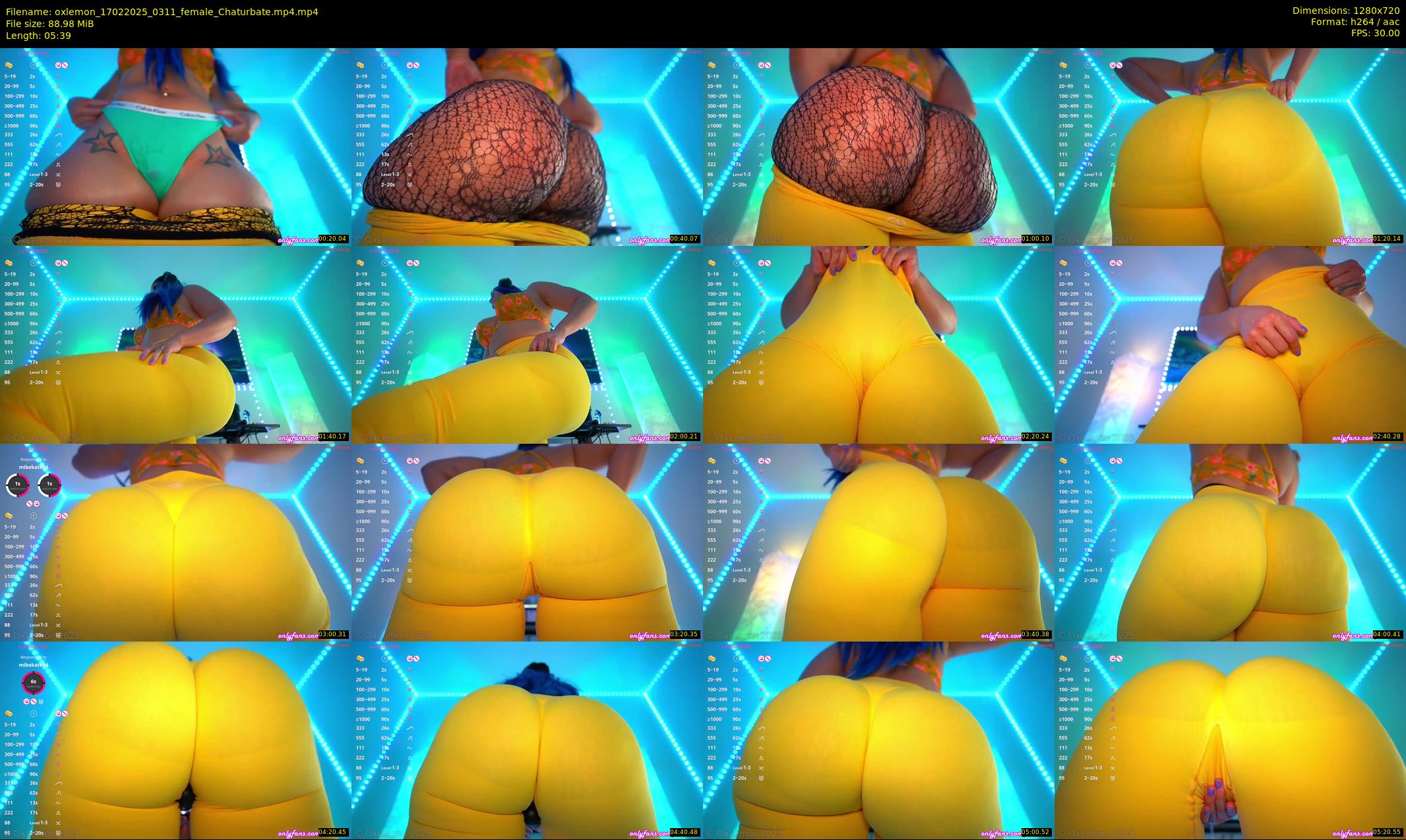 oxlemon — 6 minute Chaturbate female cam show recording, 720p, Feb 17, 2025
