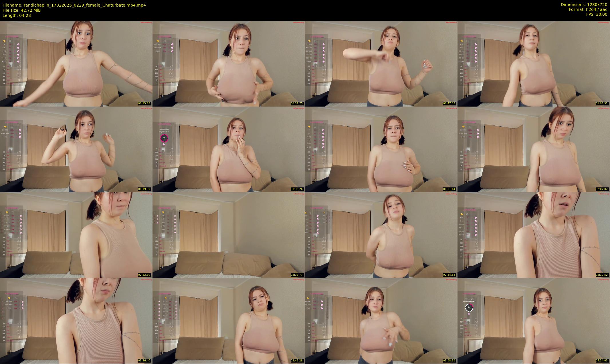 randichaplin — 5 minute Chaturbate female cam show recording, 720p, Feb 17, 2025