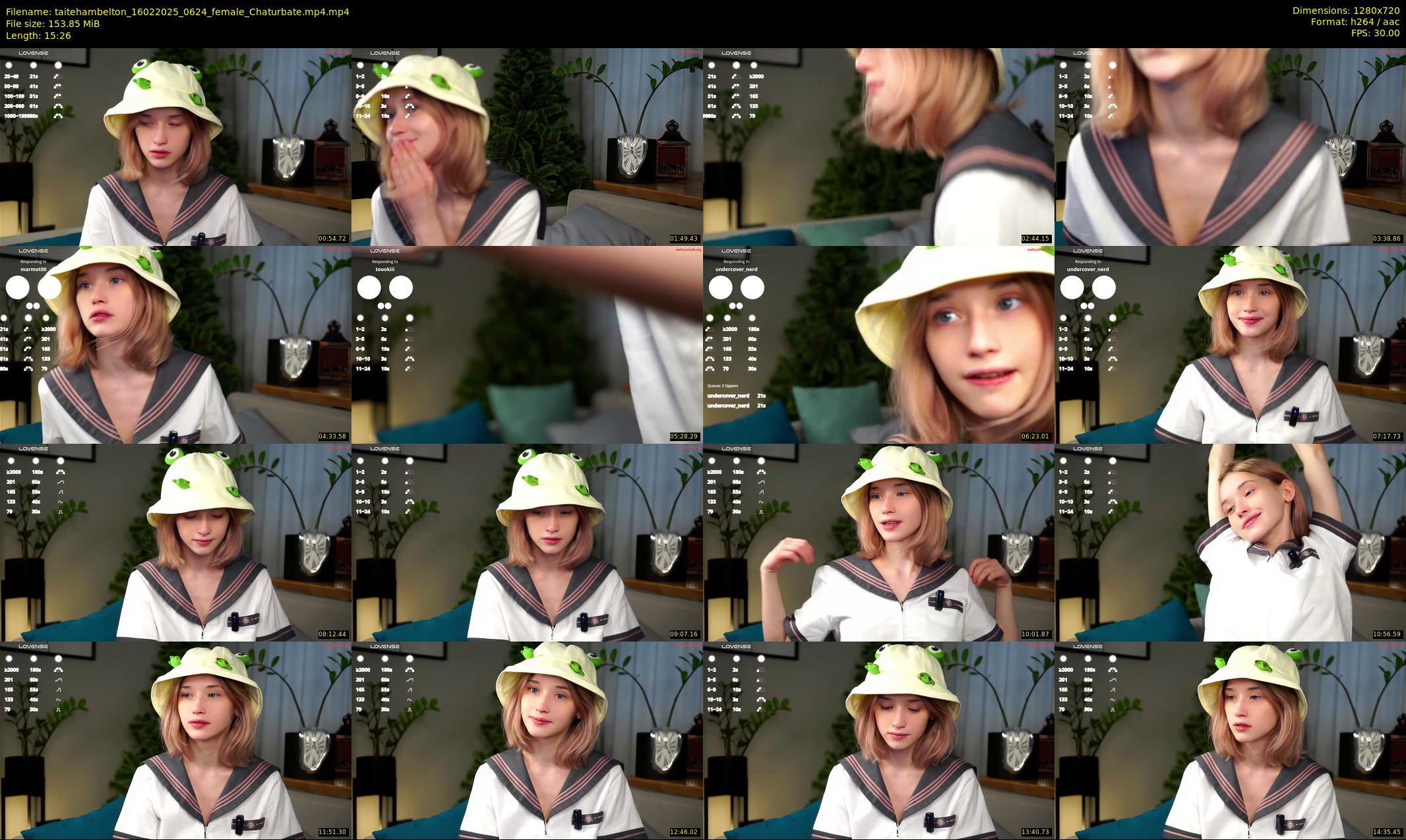 taitehambelton — 16 minute Chaturbate female cam show recording, 720p, Feb 16, 2025
