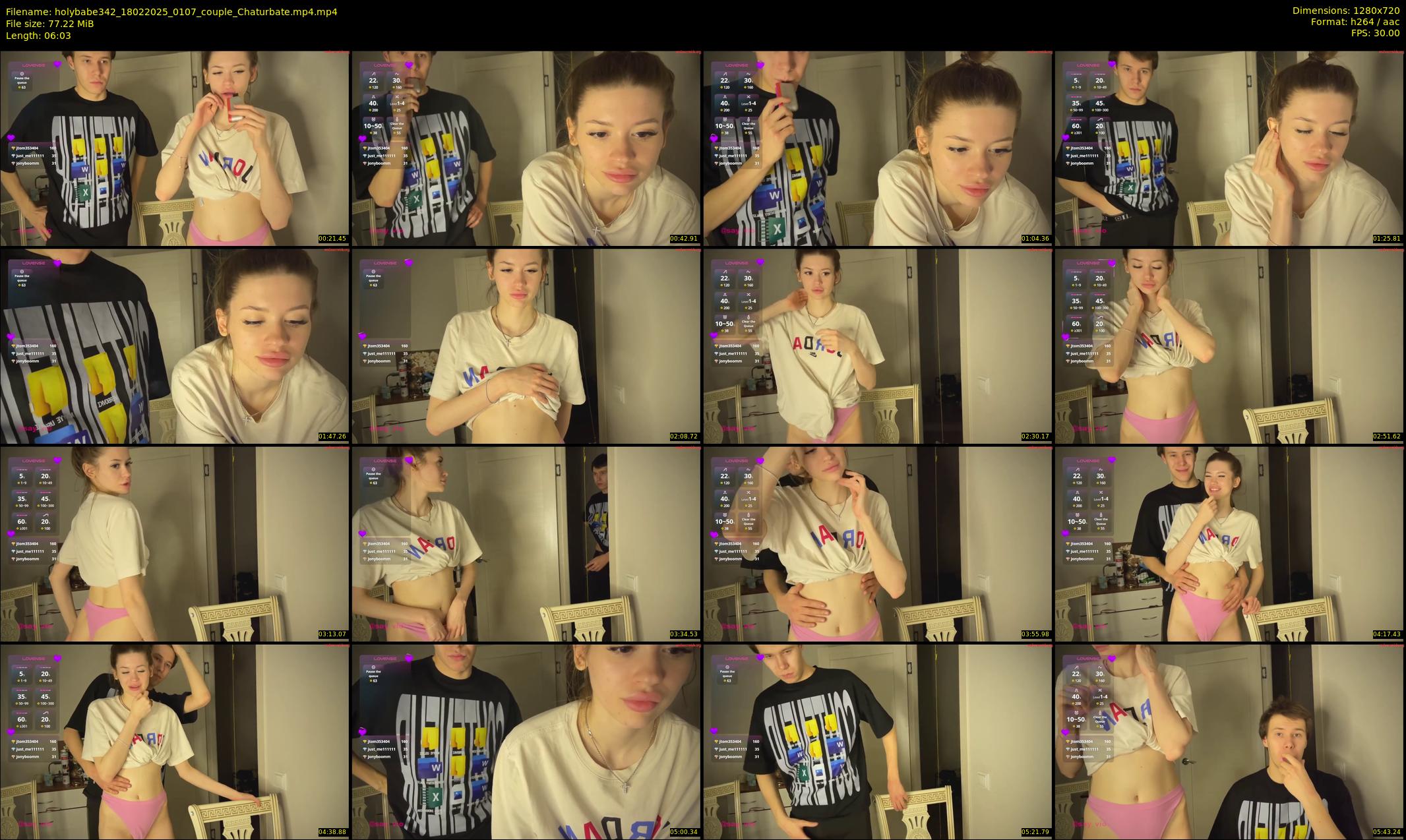 holybabe342 — 7 minute Chaturbate couple cam show recording, 720p, Feb 18, 2025