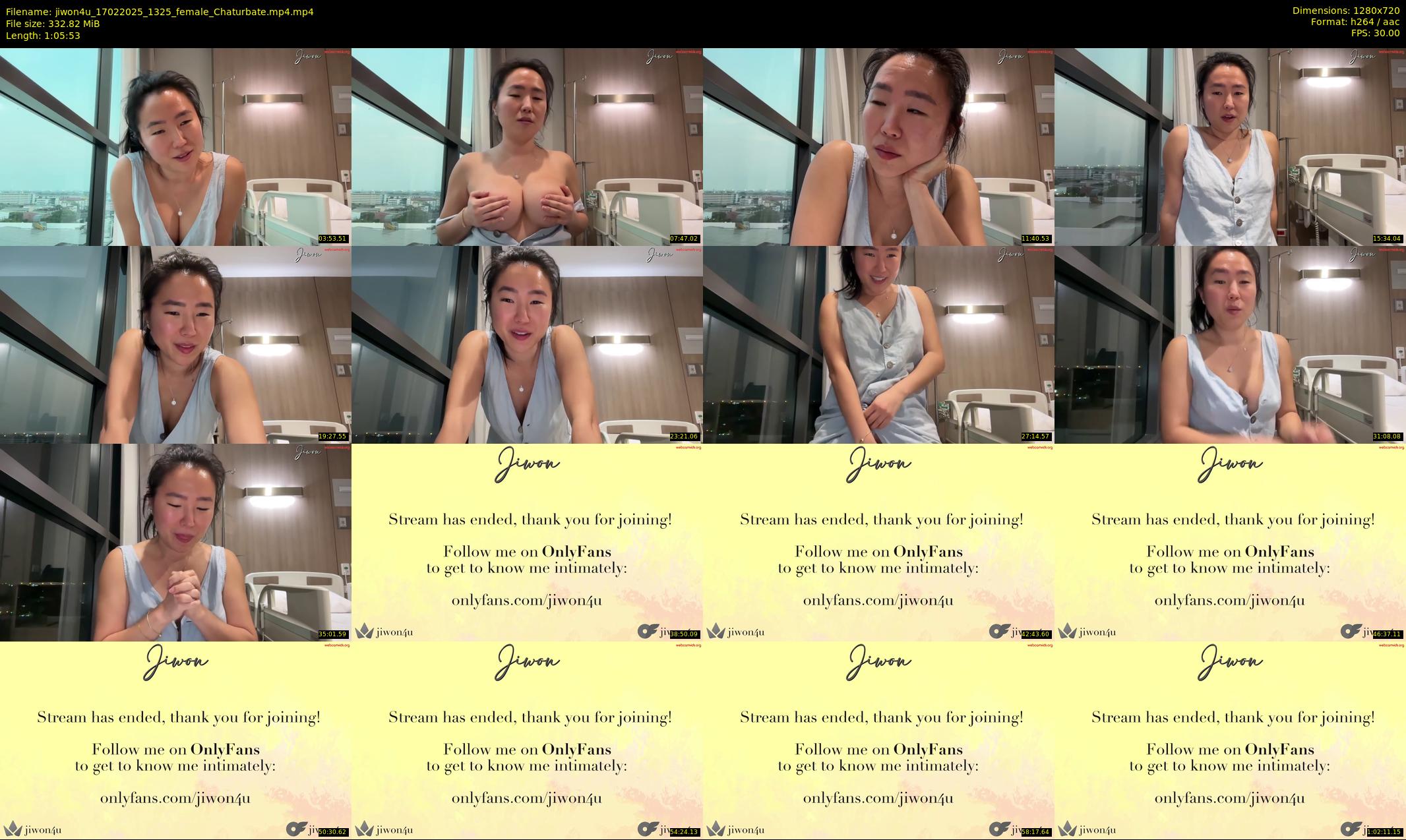 jiwon4u — 66 minute Chaturbate female cam show recording, 720p, Feb 17, 2025