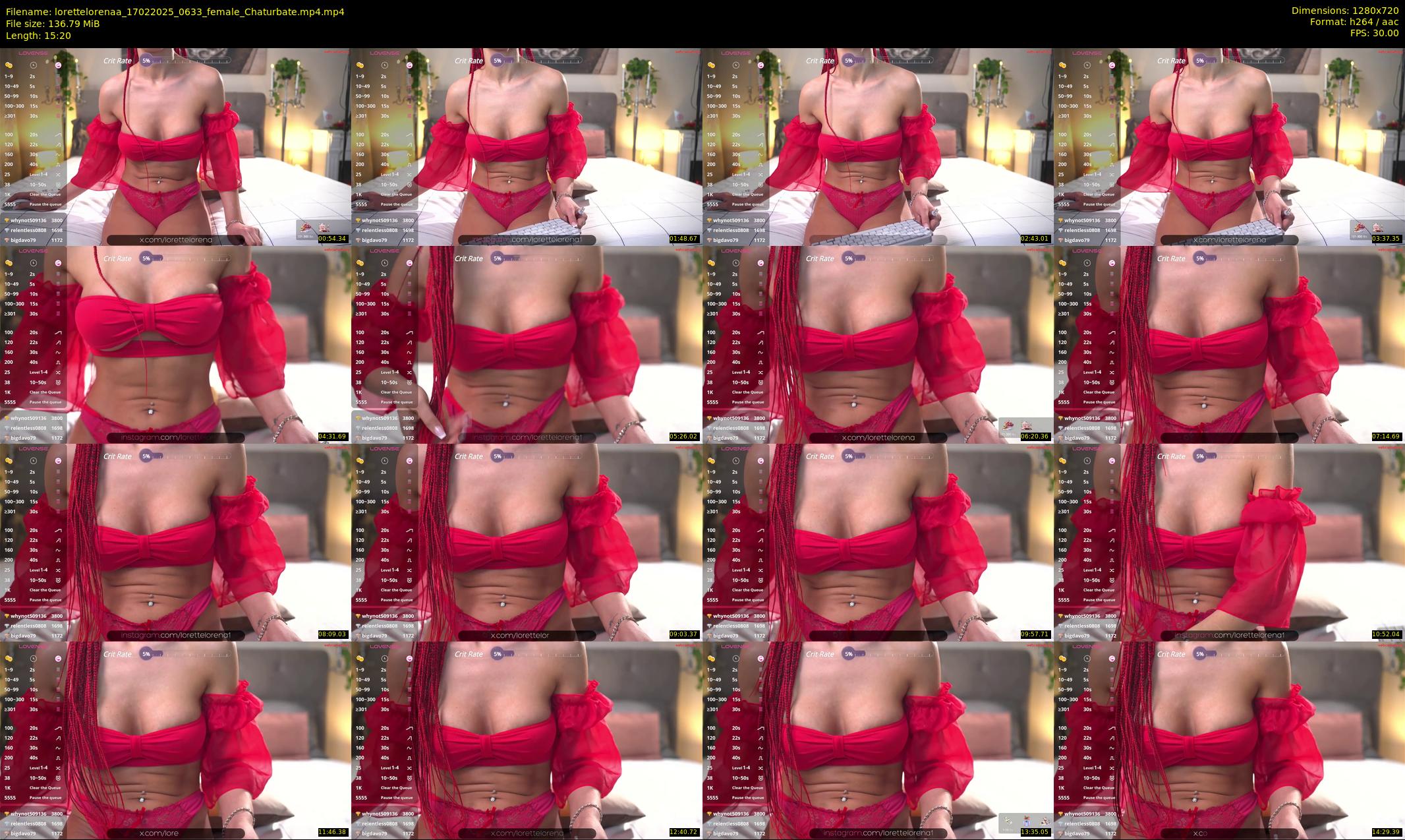 lorettelorenaa — 16 minute Chaturbate female cam show recording, 720p, Feb 17, 2025