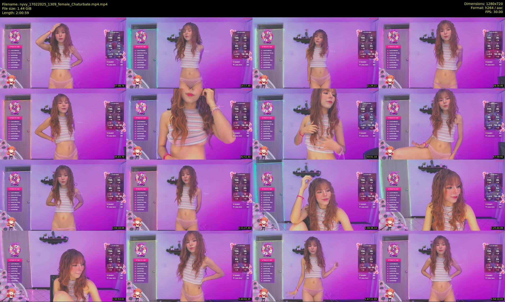nyvy — 121 minute Chaturbate female cam show recording, 720p, Feb 17, 2025