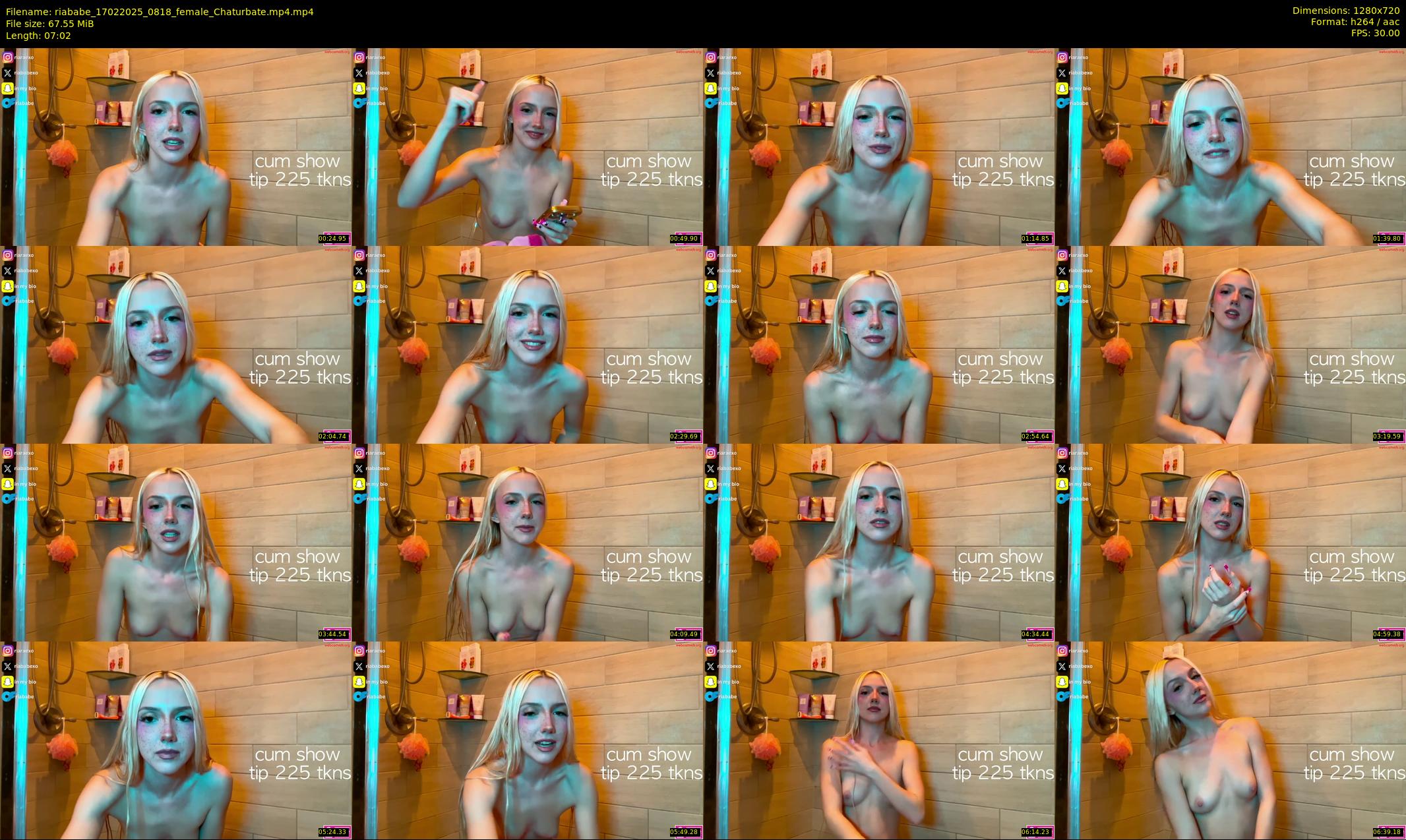 riababe — 8 minute Chaturbate female cam show recording, 720p, Feb 17, 2025
