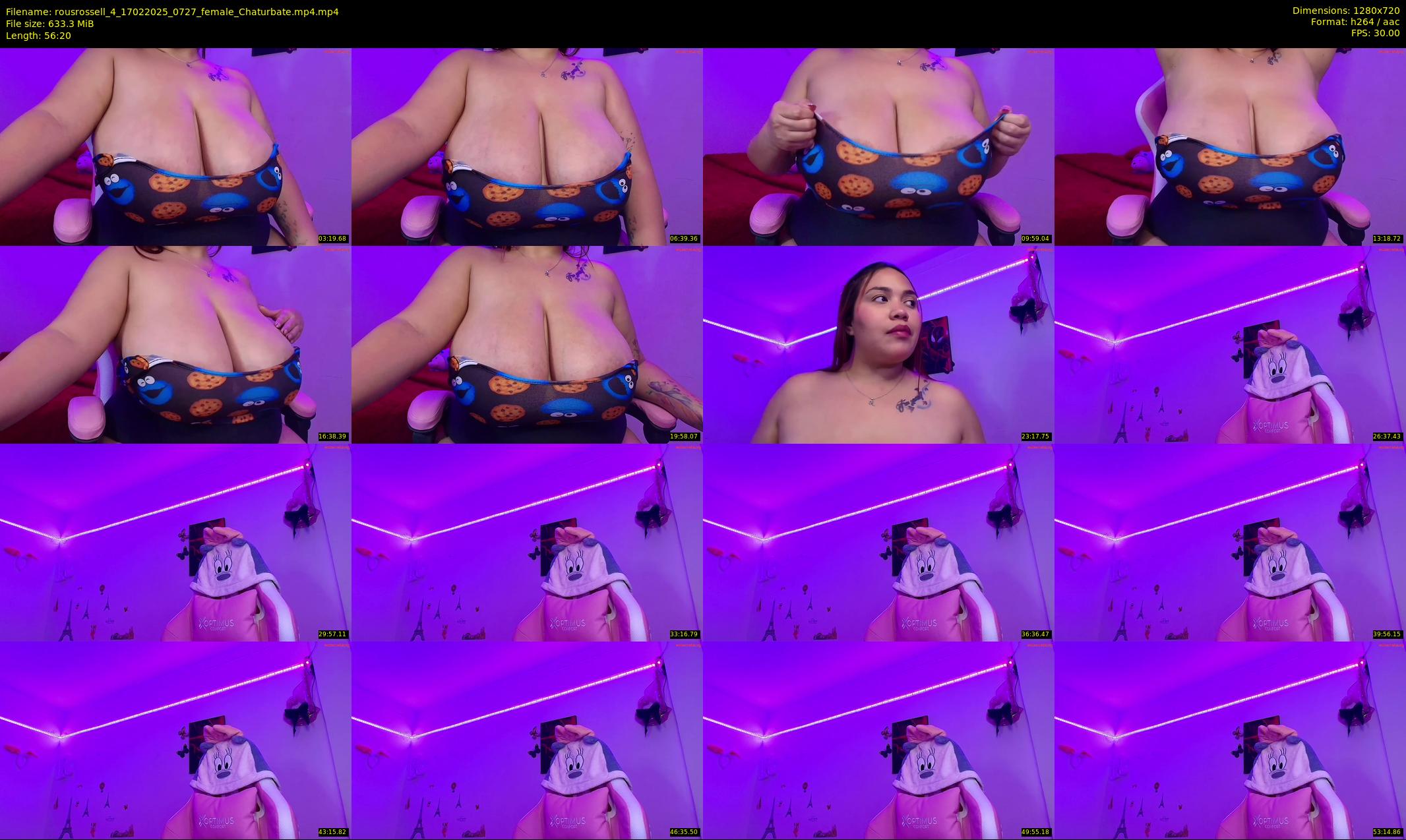 rousrossell_4 — 57 minute Chaturbate female cam show recording, 720p, Feb 17, 2025