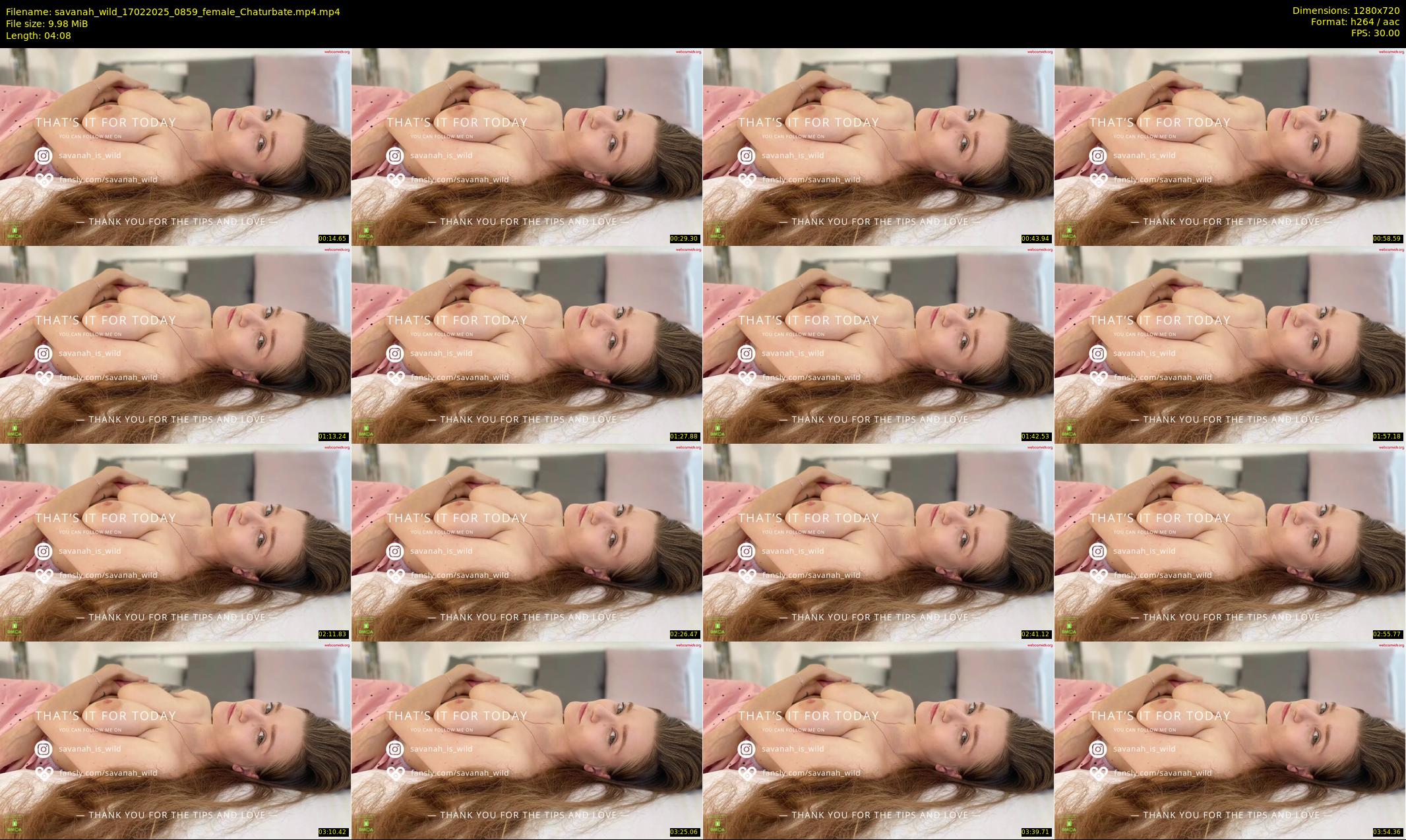 savanah_wild — 5 minute Chaturbate female cam show recording, 720p, Feb 17, 2025