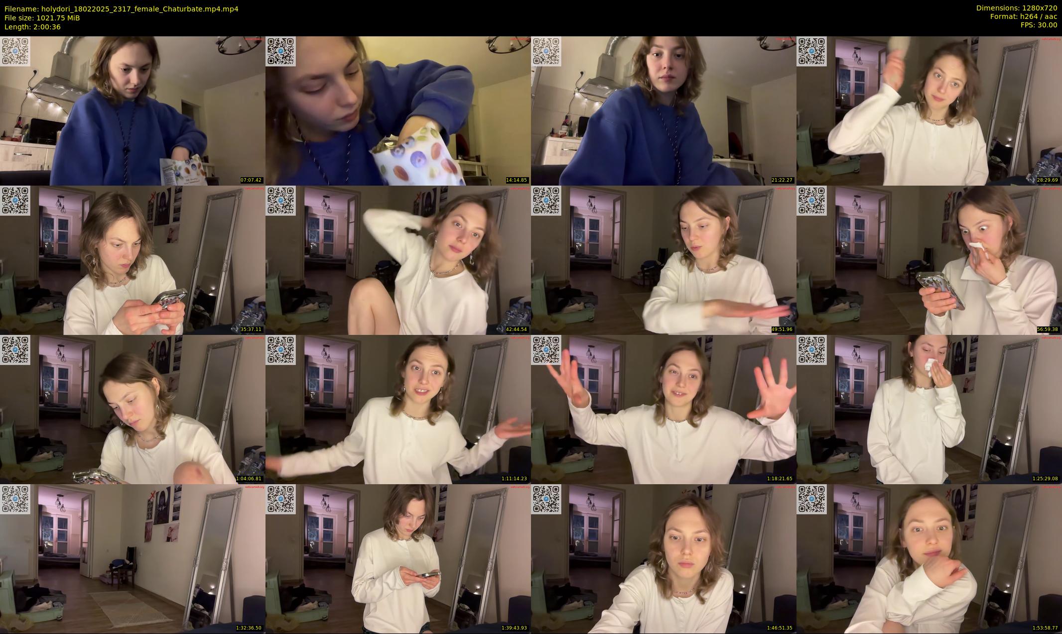 holydori — 121 minute Chaturbate female cam show recording, 720p, Feb 18, 2025