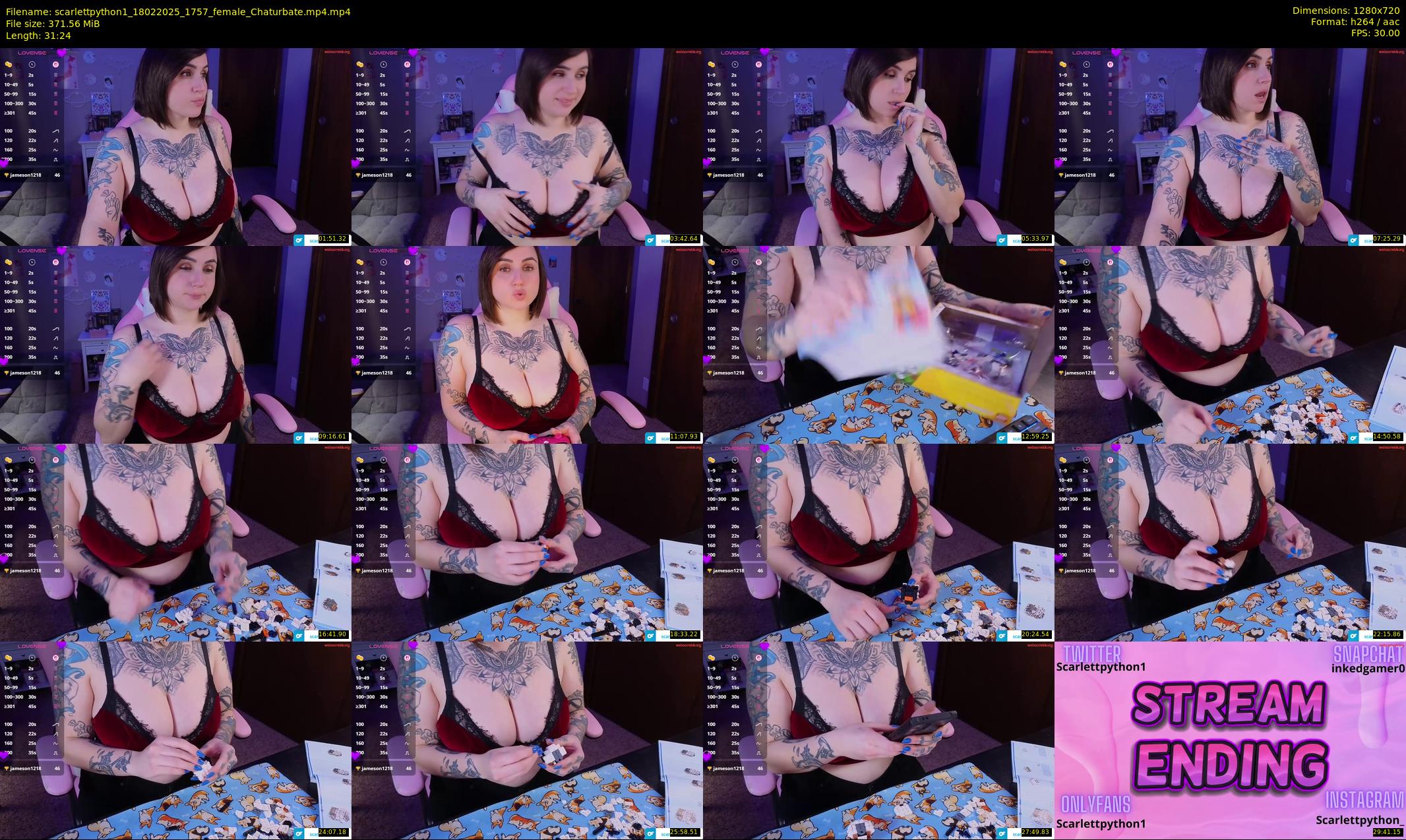 scarlettpython1 — 32 minute Chaturbate female cam show recording, 720p, Feb 18, 2025