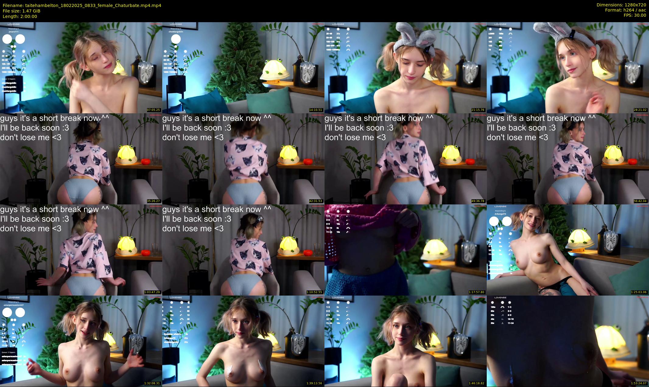 taitehambelton — 120 minute Chaturbate female cam show recording, 720p, Feb 18, 2025