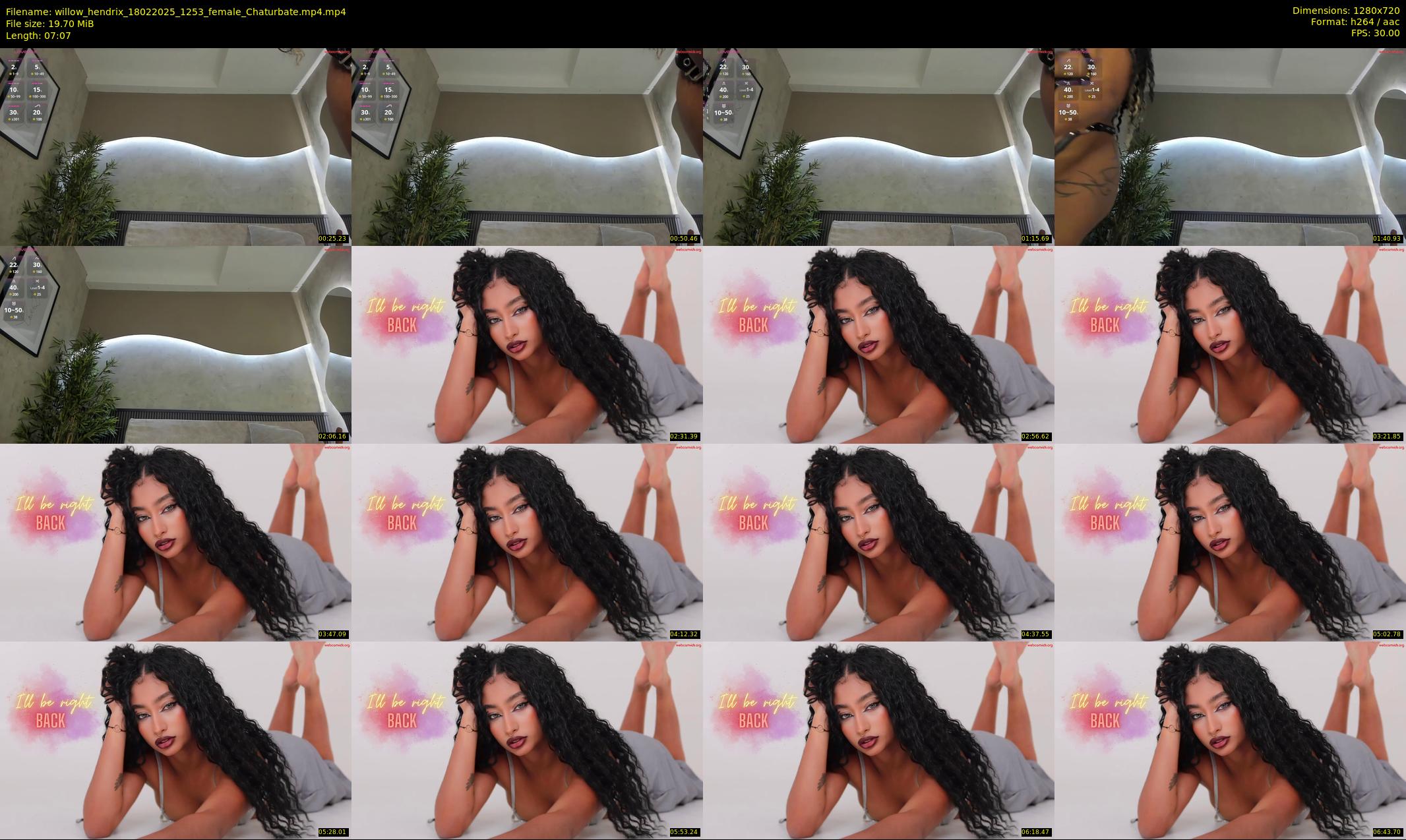 willow_hendrix — 8 minute Chaturbate female cam show recording, 720p, Feb 18, 2025