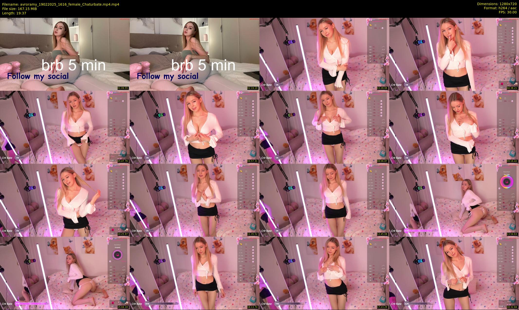 avroramy — 20 minute Chaturbate female cam show recording, 720p, Feb 19, 2025