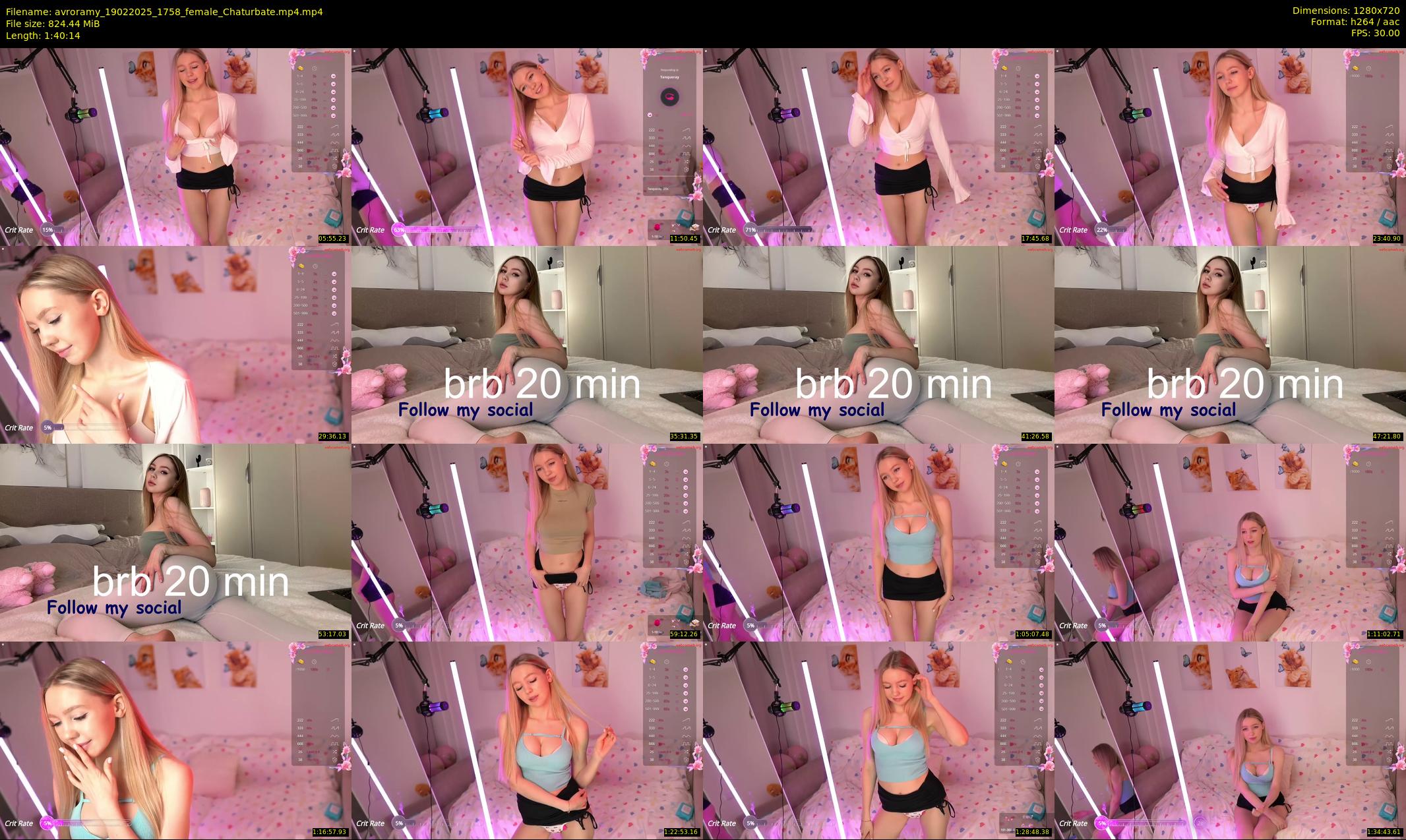 avroramy — 101 minute Chaturbate female cam show recording, 720p, Feb 19, 2025