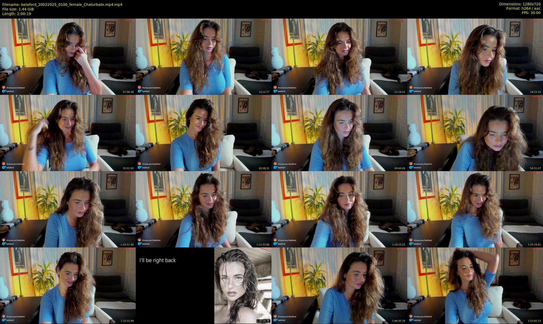 belaford — 121 minute Chaturbate female cam show recording, 720p, Feb 20, 2025