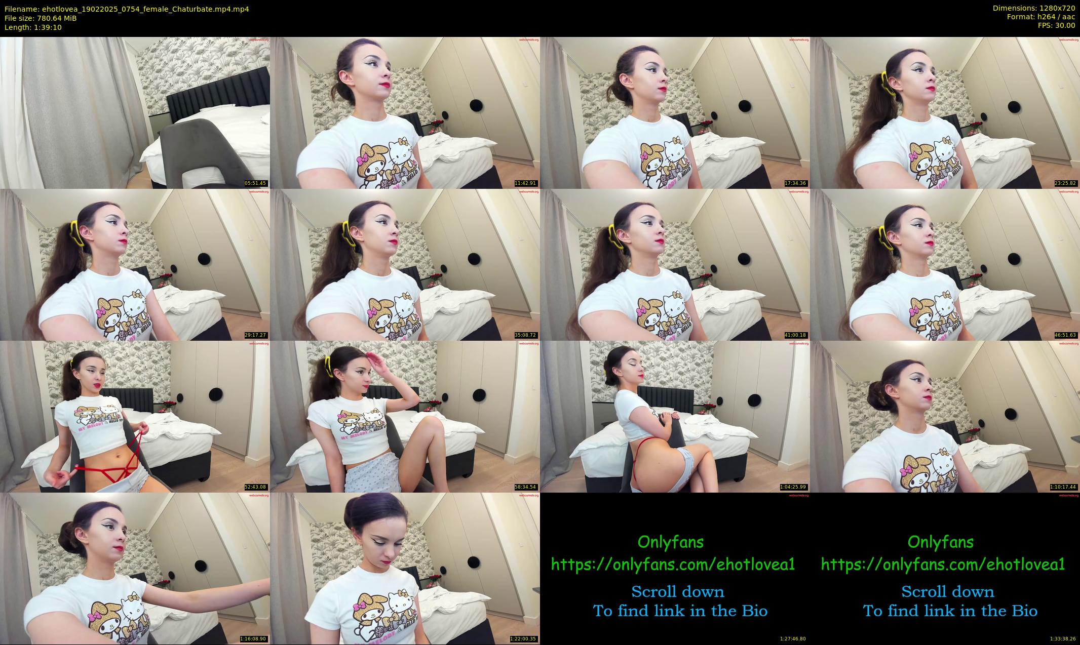 ehotlovea — 100 minute Chaturbate female cam show recording, 720p, Feb 19, 2025