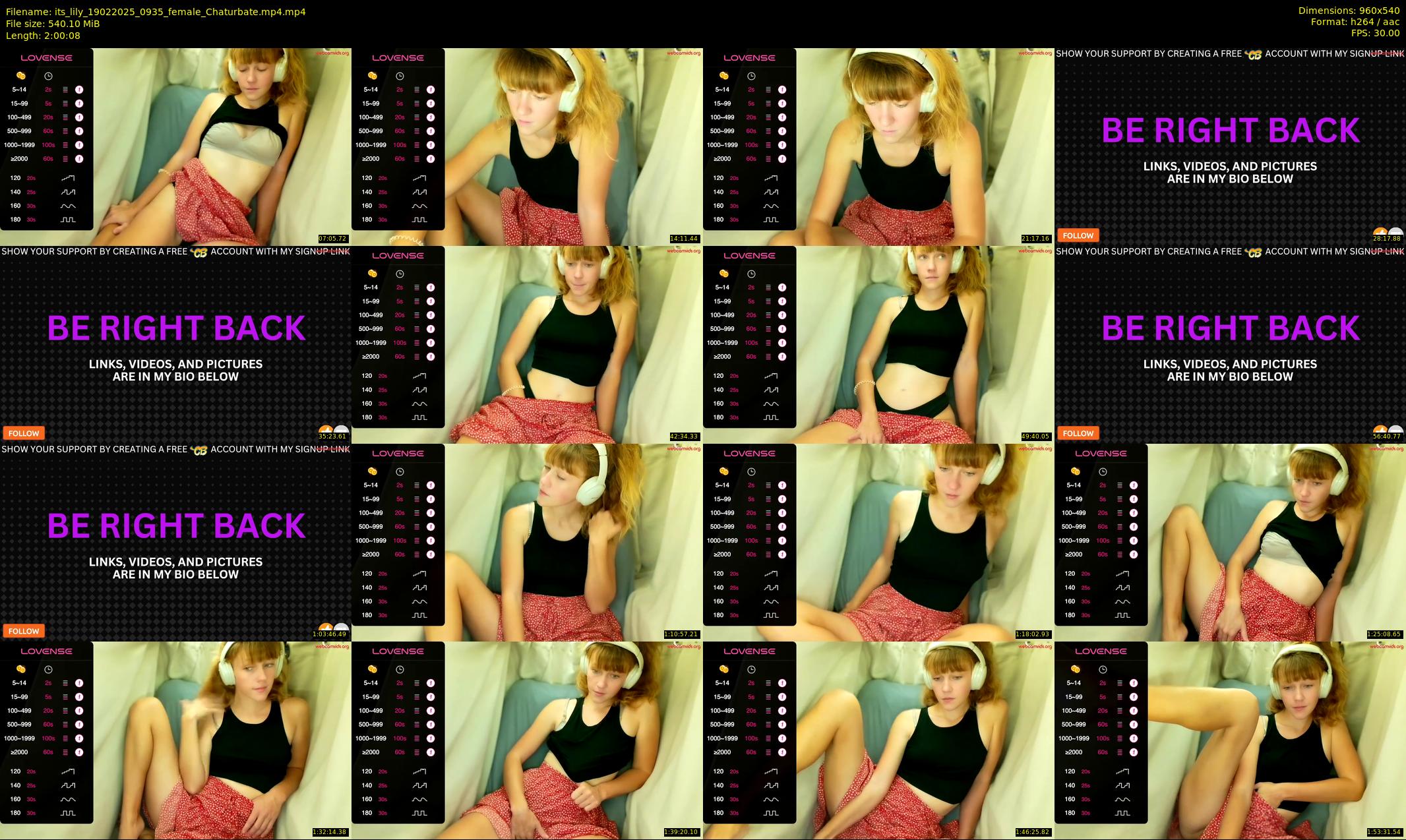 its_lily — 121 minute Chaturbate female cam show recording, 480p, Feb 19, 2025