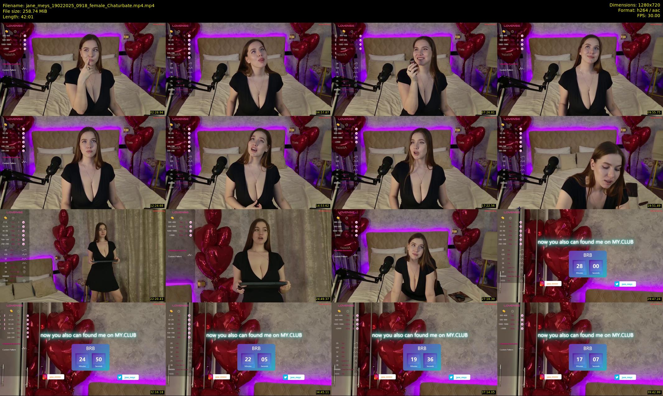 jane_meys — 43 minute Chaturbate female cam show recording, 720p, Feb 19, 2025