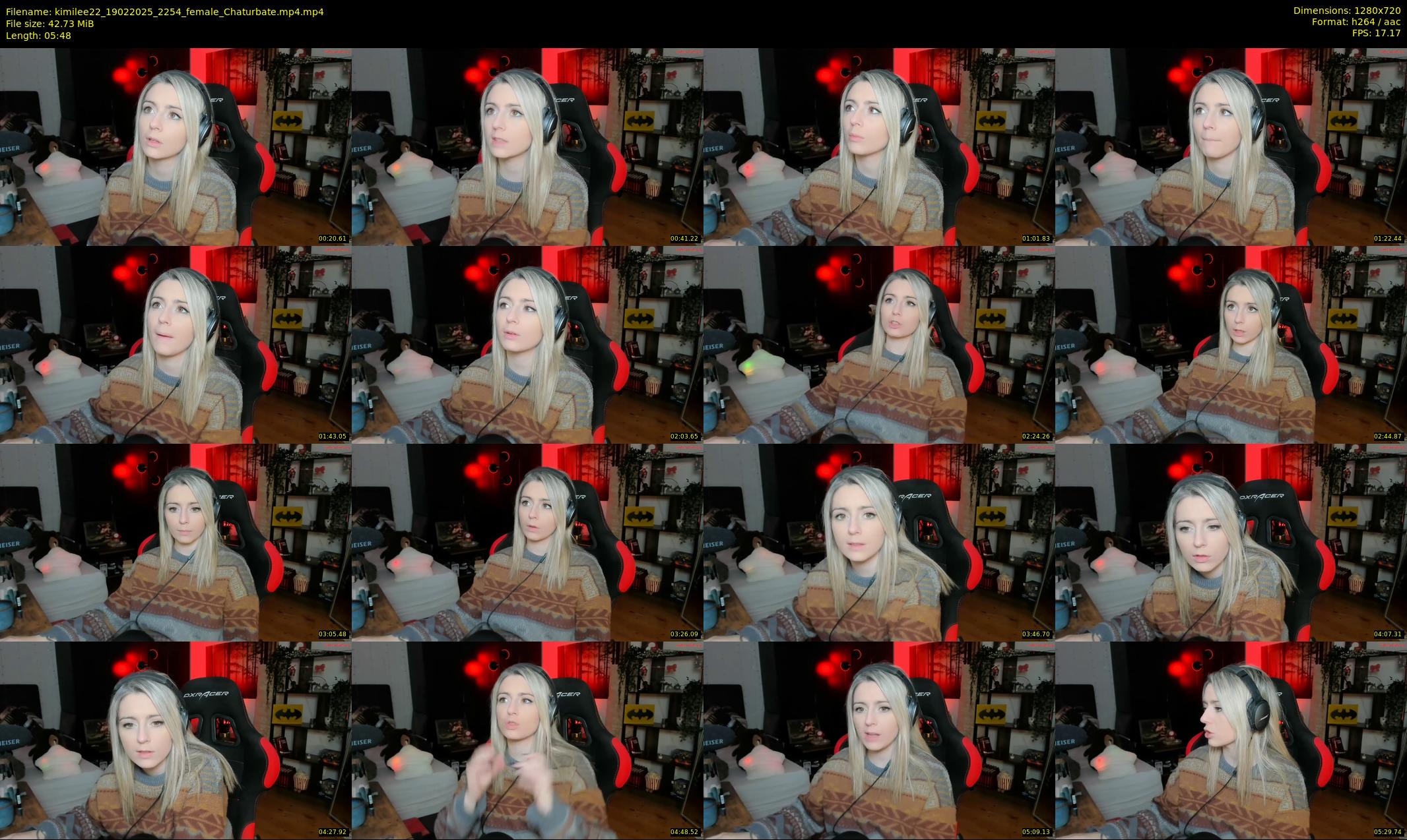 kimilee22 — 6 minute Chaturbate female cam show recording, 720p, Feb 19, 2025