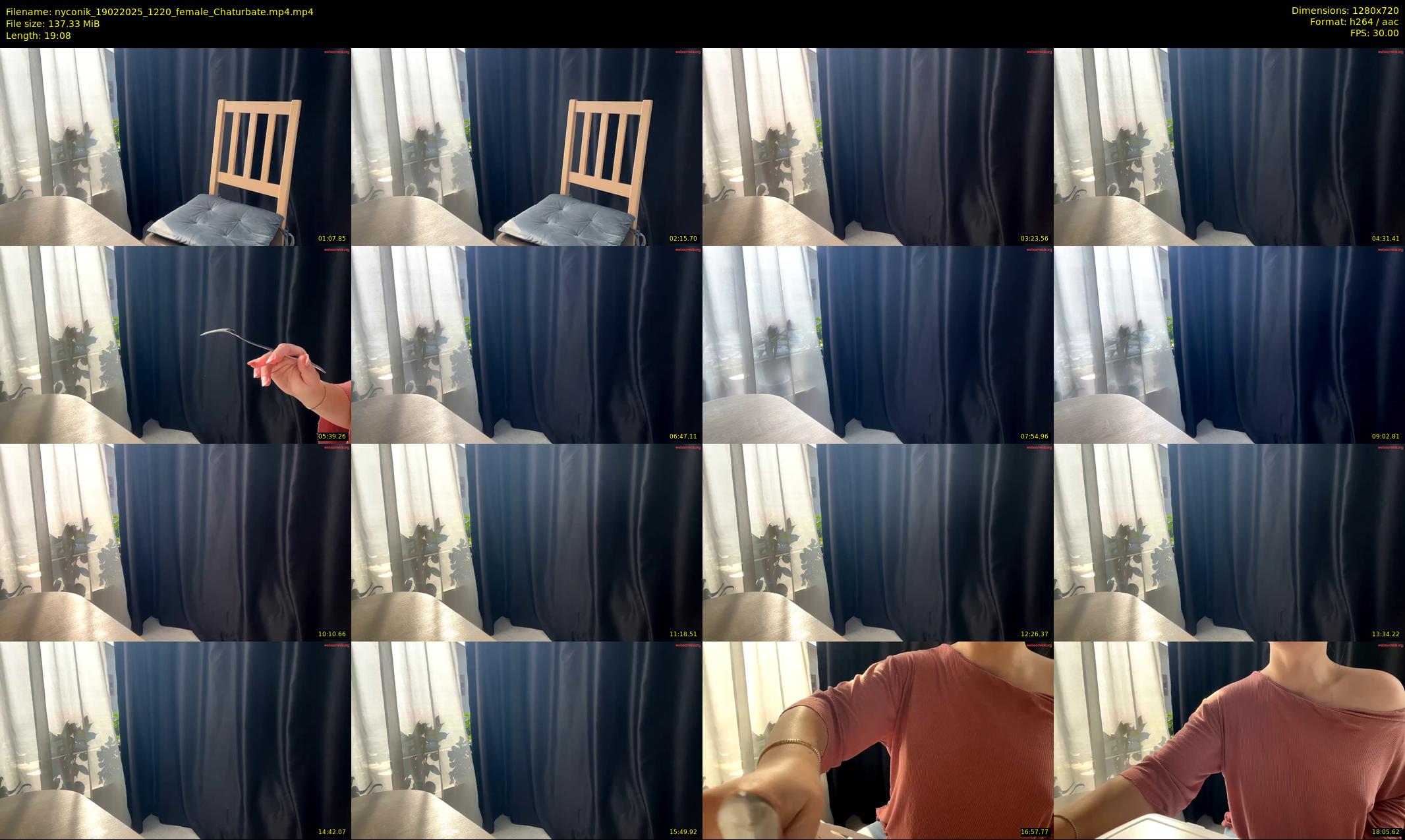 nyconik — 20 minute Chaturbate female cam show recording, 720p, Feb 19, 2025
