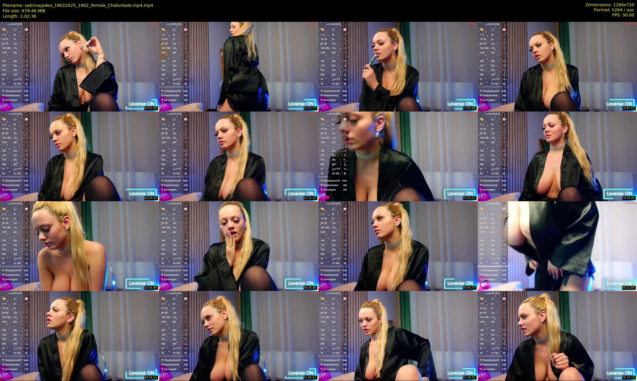 sabrinajadex — 63 minute Chaturbate female cam show recording, 720p, Feb 19, 2025