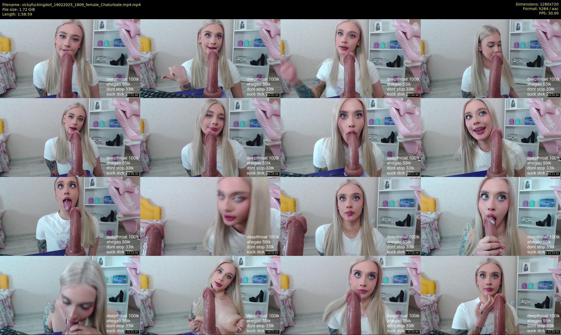 vickyfuckingdoll — 119 minute Chaturbate female cam show recording, 720p, Feb 19, 2025