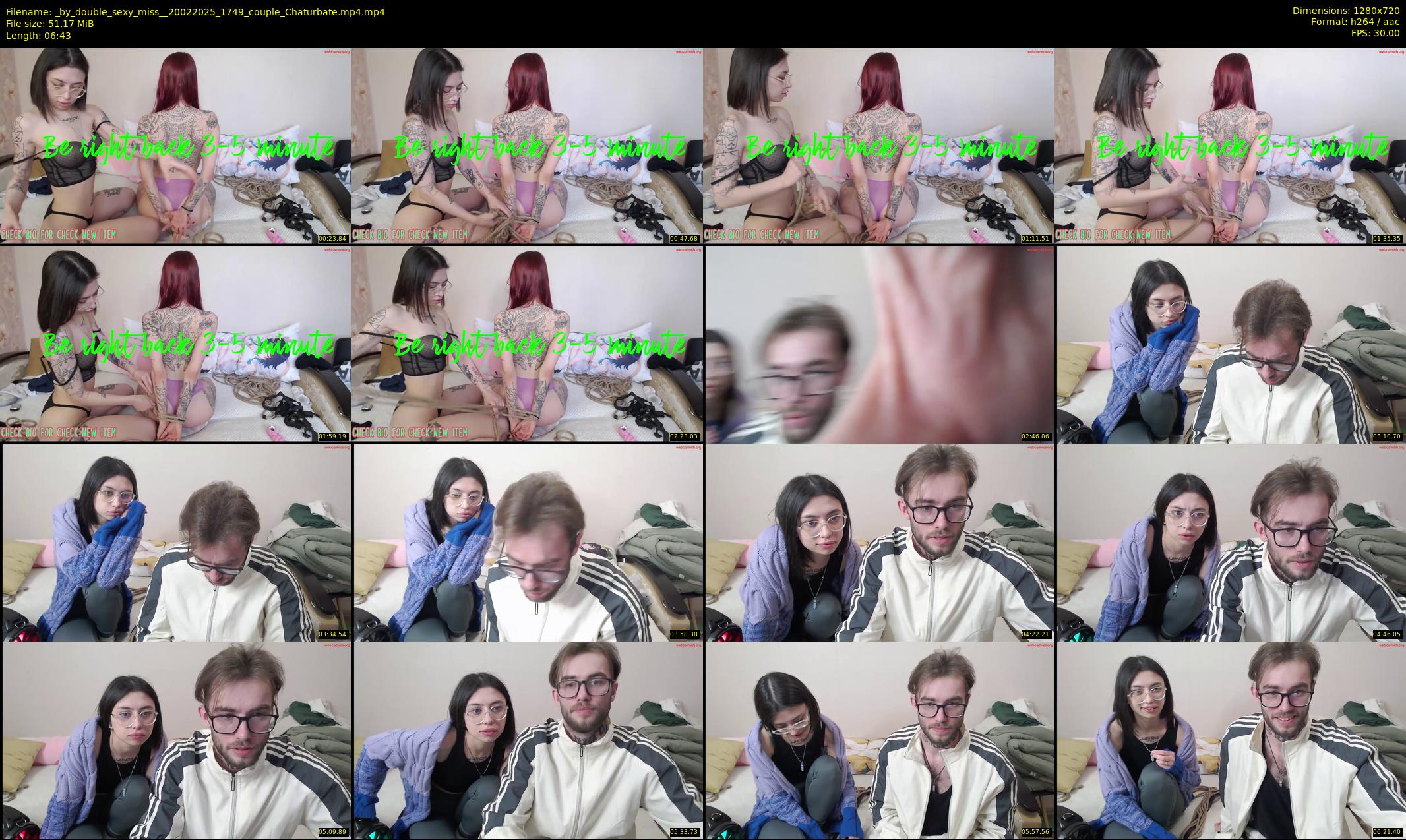 _by_double_sexy_miss_ — 7 minute Chaturbate couple cam show recording, 720p, Feb 20, 2025