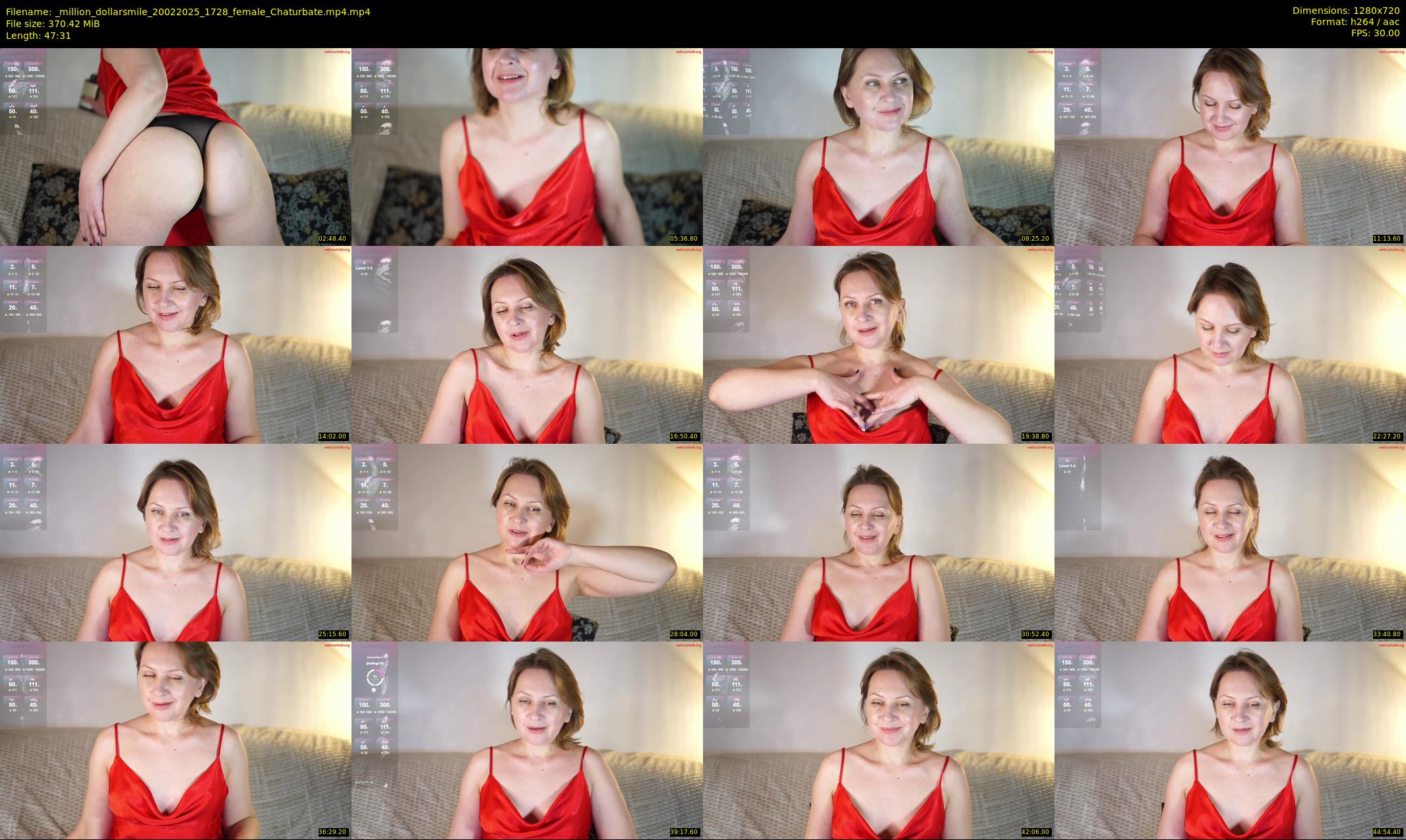 _million_dollarsmile — 48 minute Chaturbate female cam show recording, 720p, Feb 20, 2025