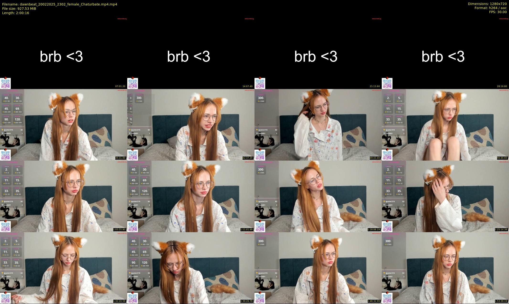 dawnbeat — 121 minute Chaturbate female cam show recording, 720p, Feb 20, 2025