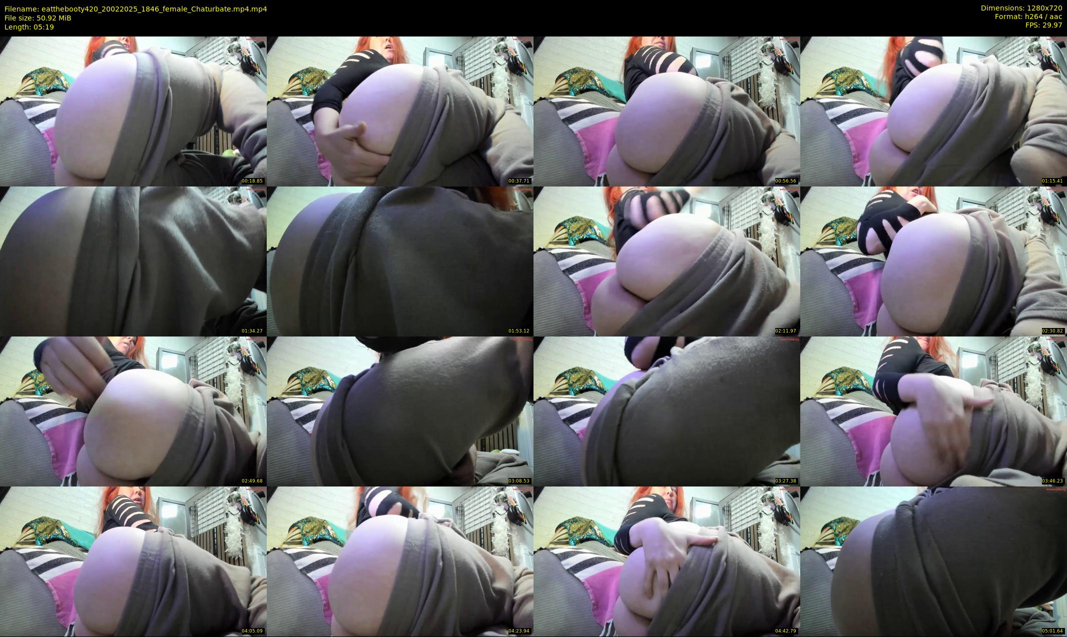 eatthebooty420 — 6 minute Chaturbate female cam show recording, 720p, Feb 20, 2025