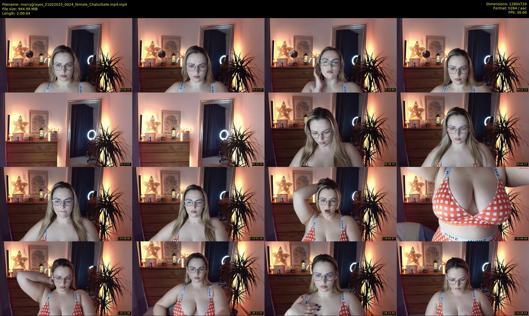 marrygrayes — 121 minute Chaturbate female cam show recording, 720p, Feb 21, 2025