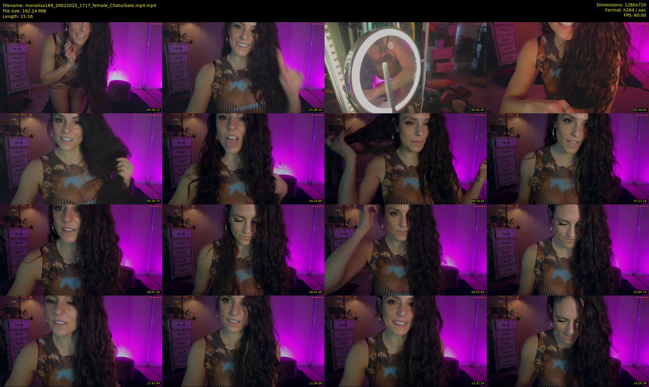 monalisa169 — 16 minute Chaturbate female cam show recording, 720p, Feb 20, 2025
