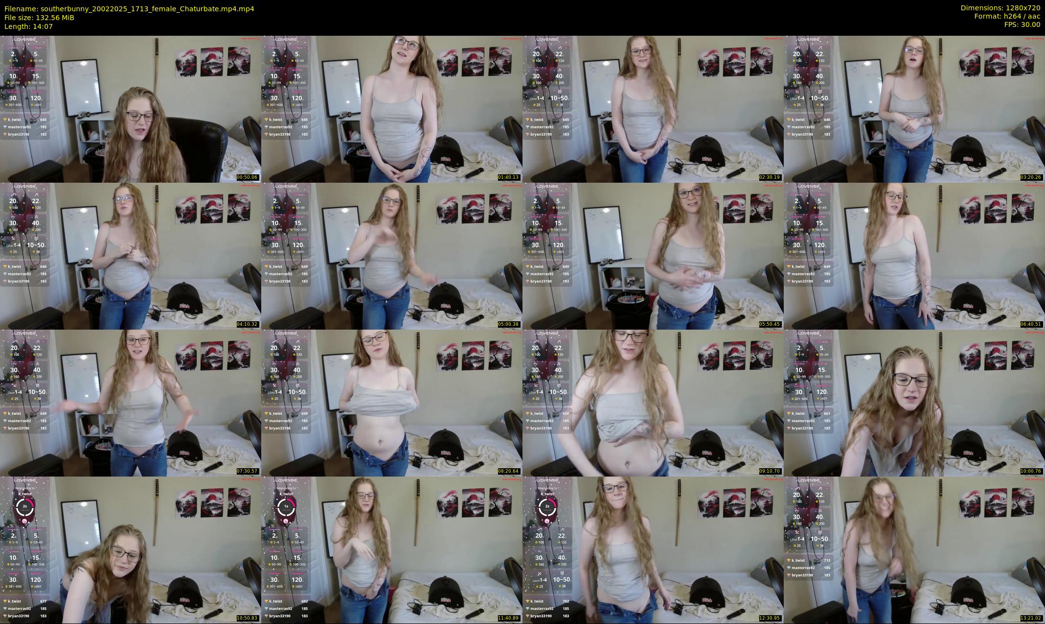 southerbunny — 15 minute Chaturbate female cam show recording, 720p, Feb 20, 2025