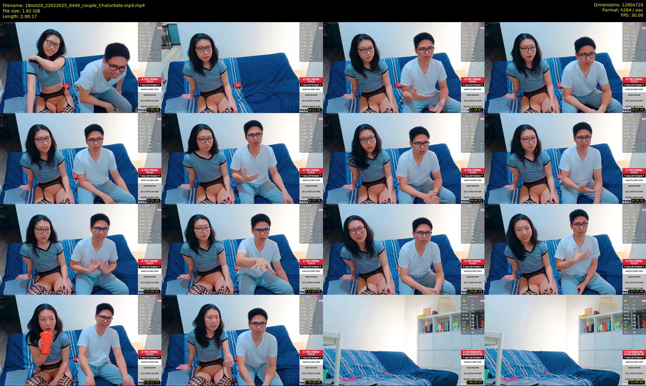 18not20 — 121 minute Chaturbate couple cam show recording, 720p, Feb 22, 2025