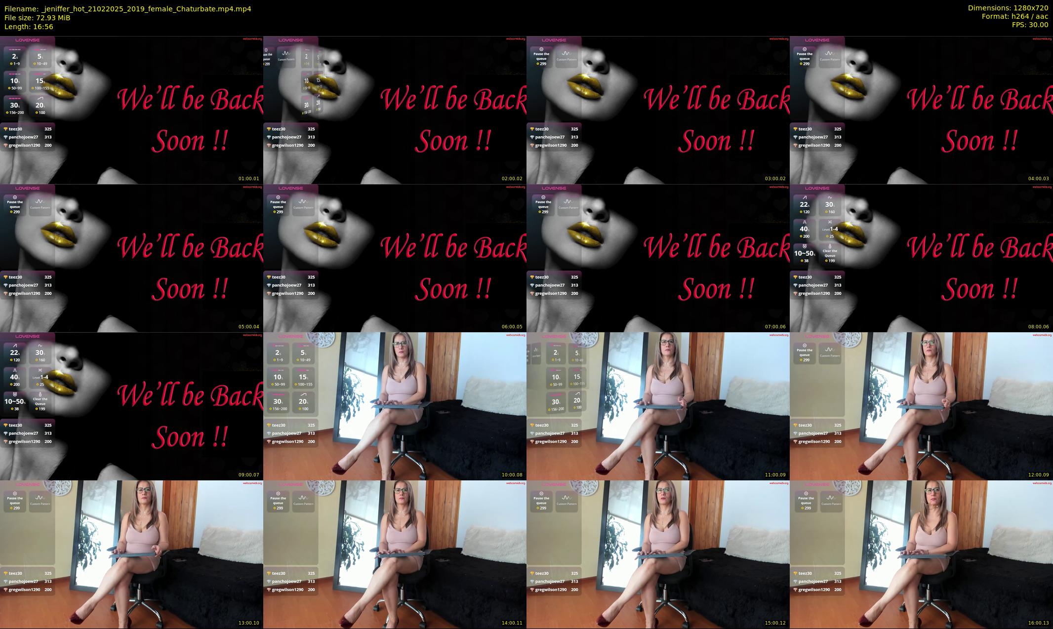 _jeniffer_hot — 17 minute Chaturbate female cam show recording, 720p, Feb 21, 2025