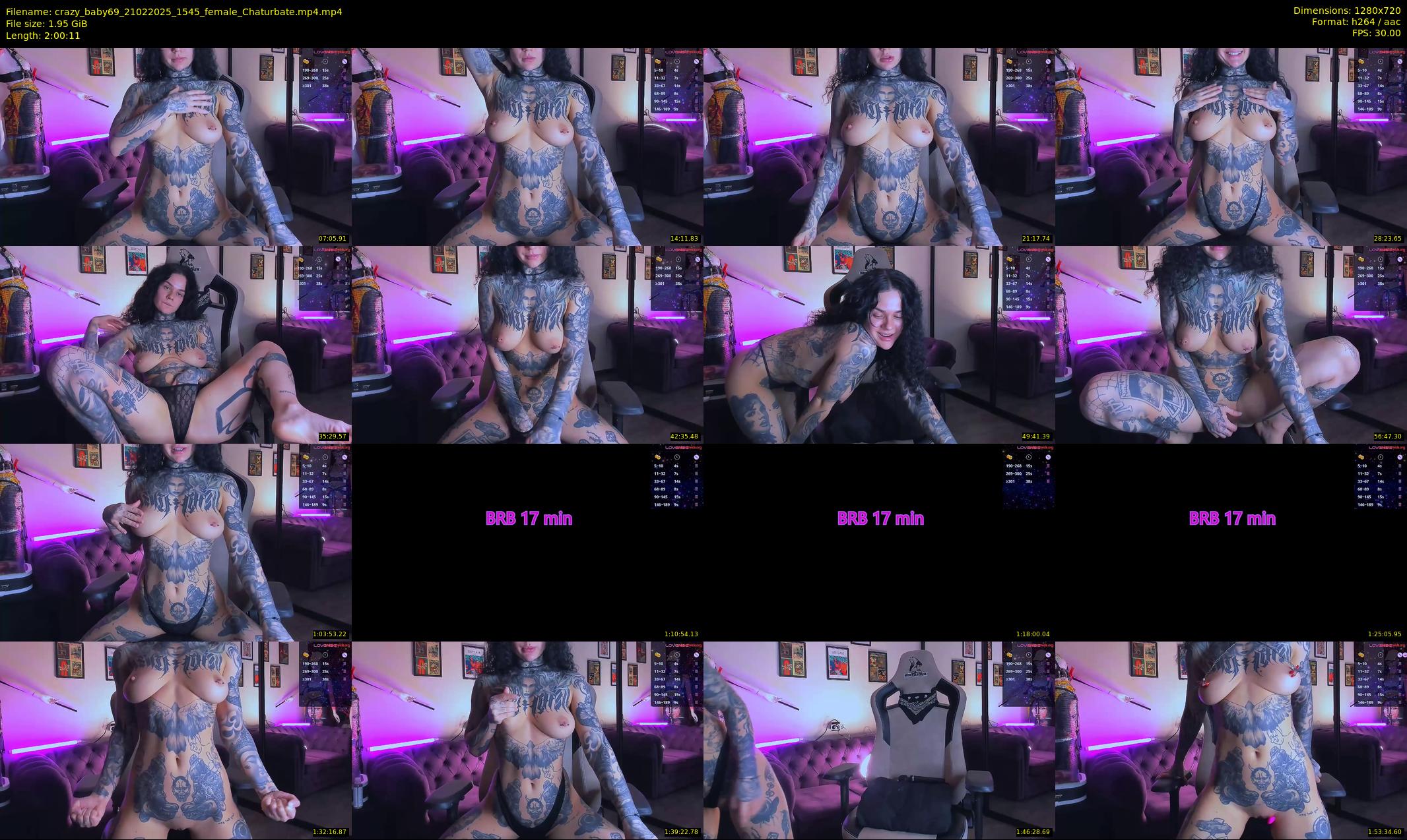 crazy_baby69 — 121 minute Chaturbate female cam show recording, 720p, Feb 21, 2025