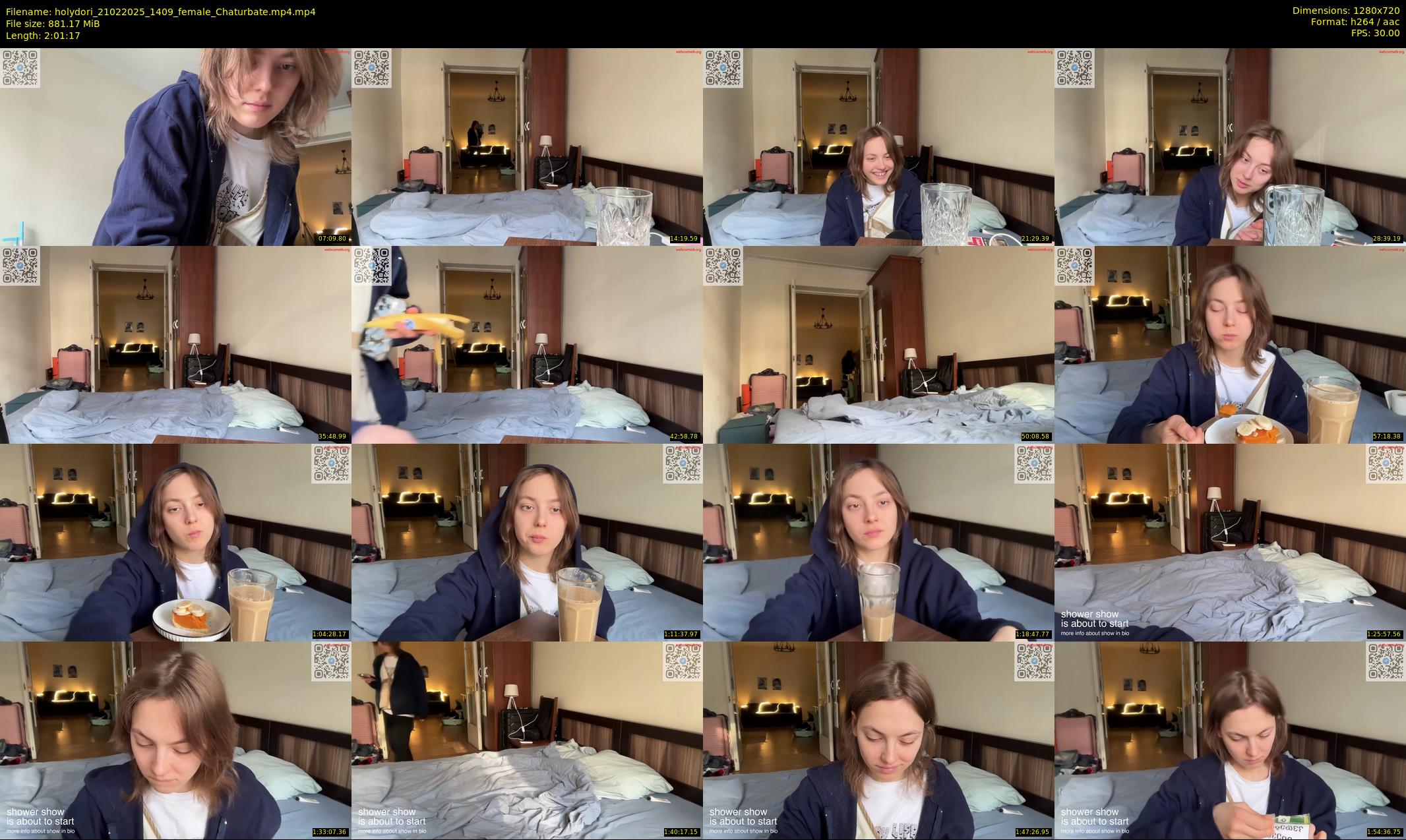 holydori — 122 minute Chaturbate female cam show recording, 720p, Feb 21, 2025