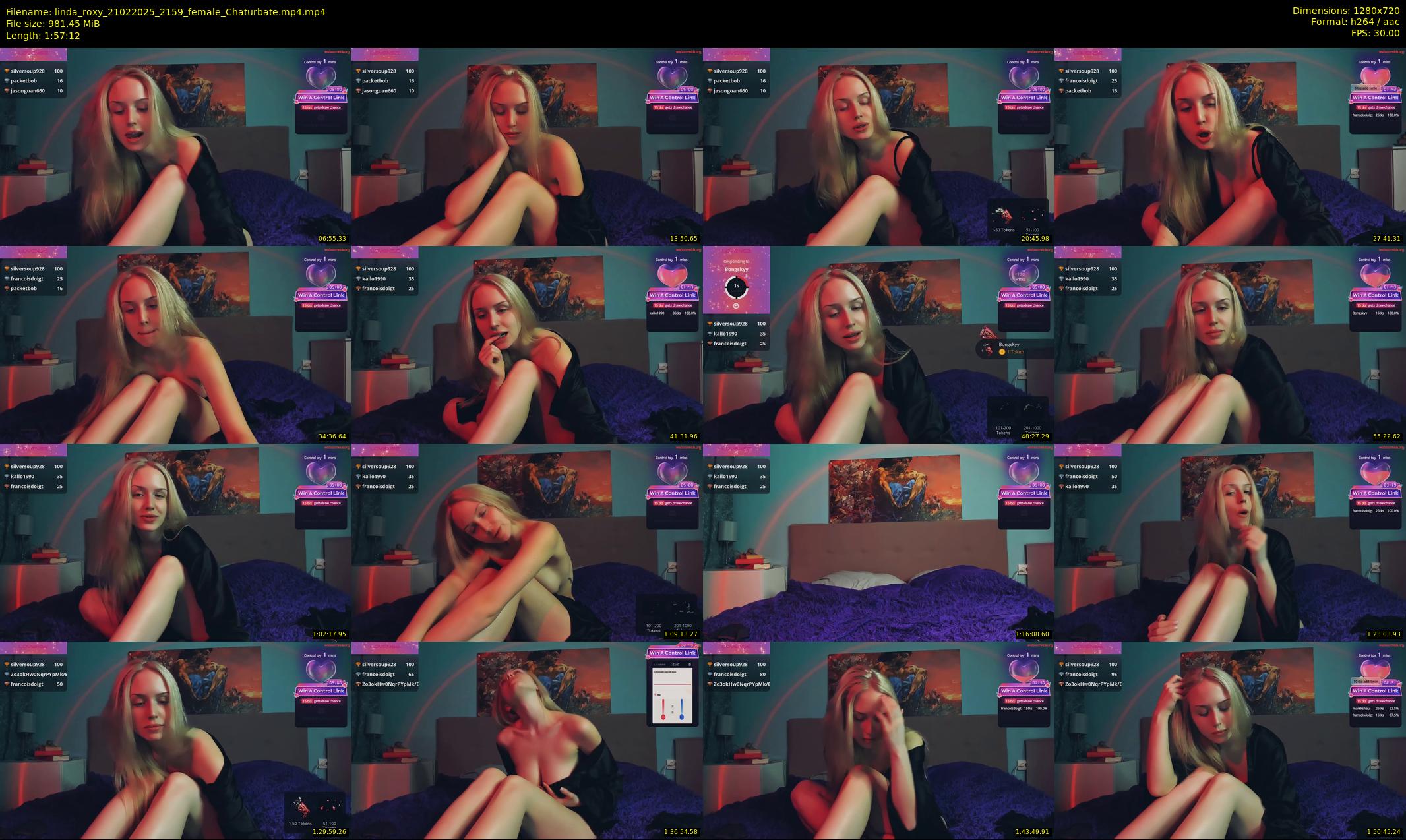 linda_roxy — 118 minute Chaturbate female cam show recording, 720p, Feb 21, 2025