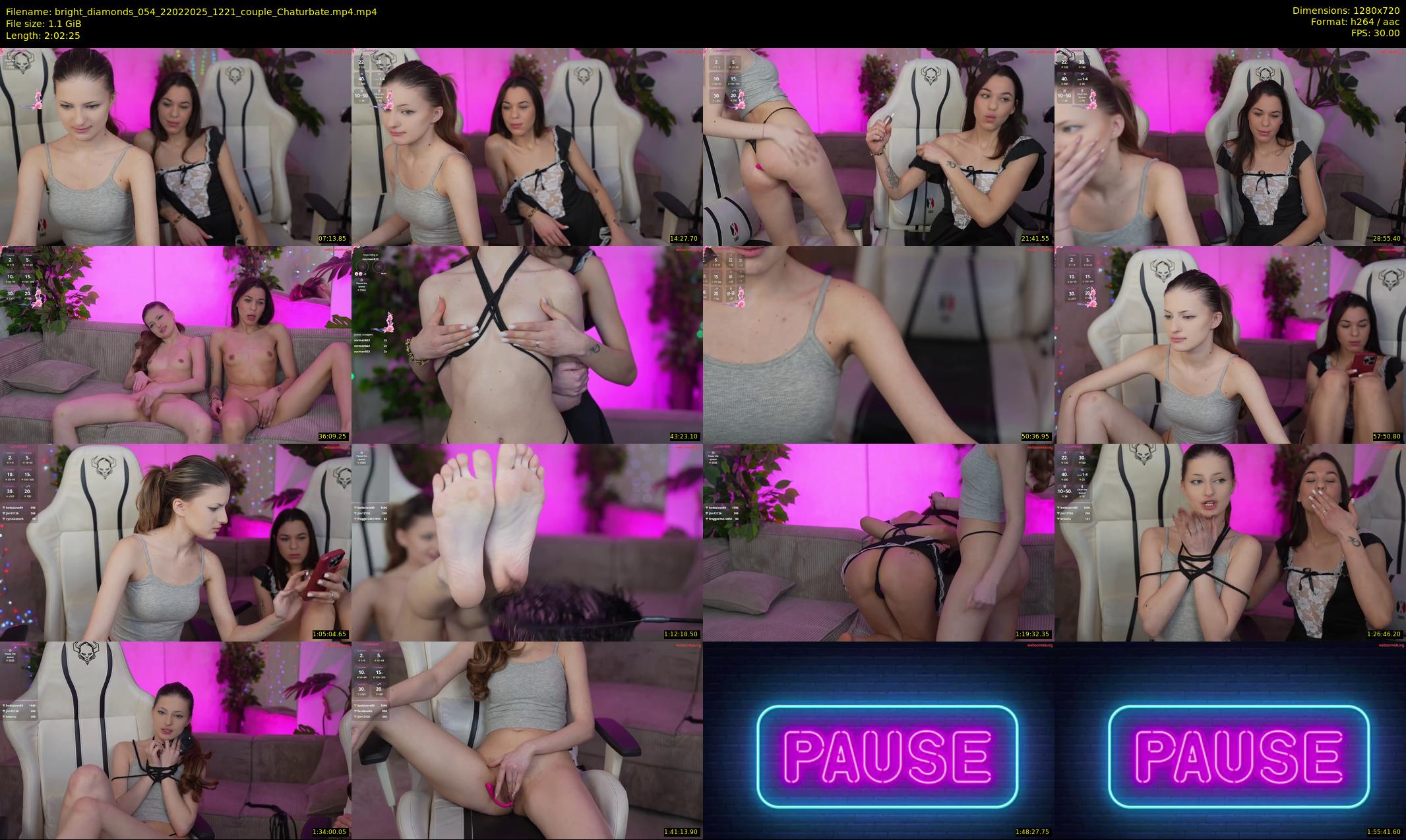 bright_diamonds_054 — 123 minute Chaturbate couple cam show recording, 720p, Feb 22, 2025